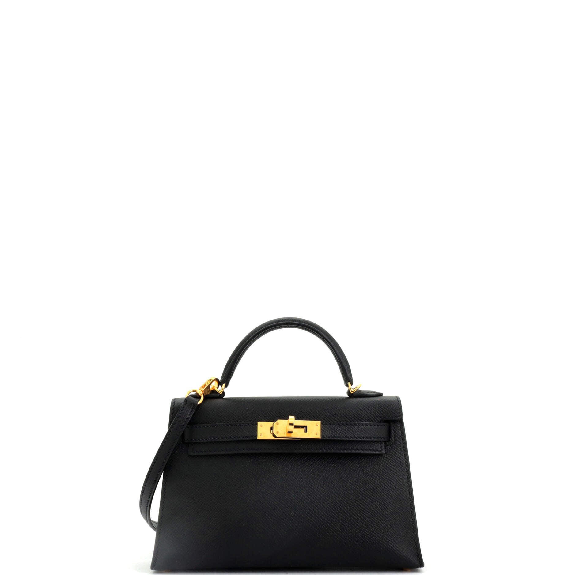 Kelly Mini II Bag Noir Epsom with Gold Hardware 20