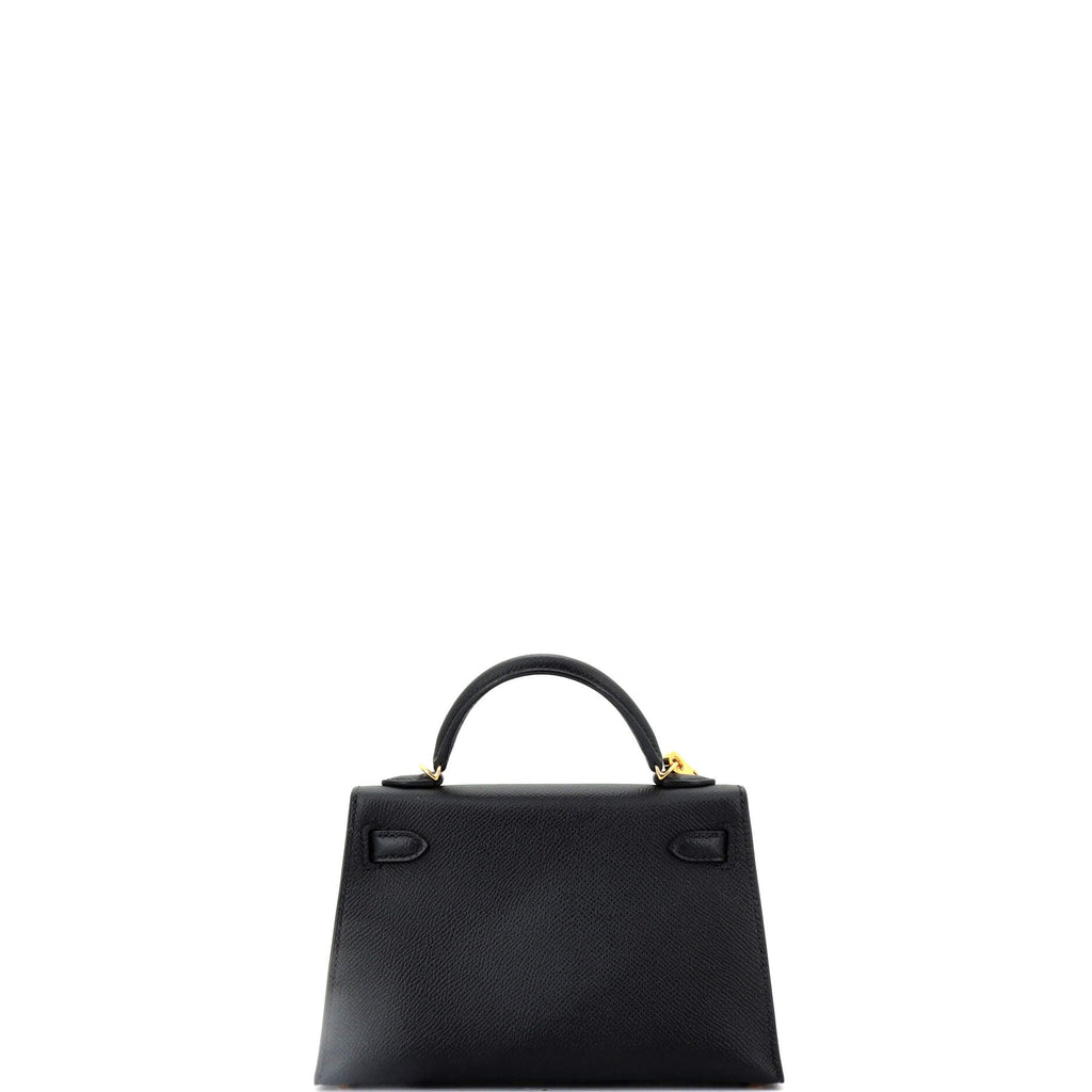 Kelly Mini II Bag Noir Epsom with Gold Hardware 20