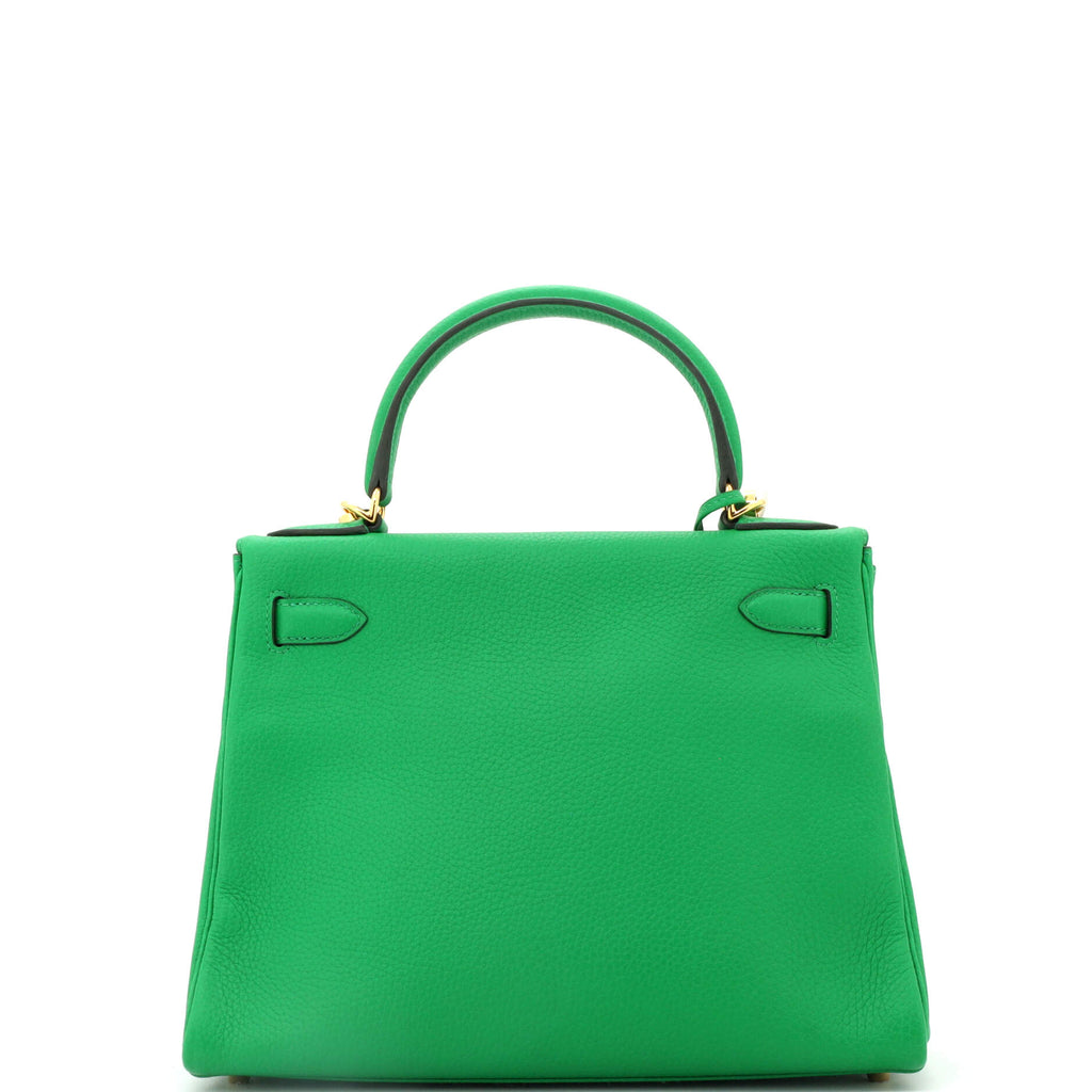 Kelly Handbag Bamboo Clemence with Gold Hardware 28