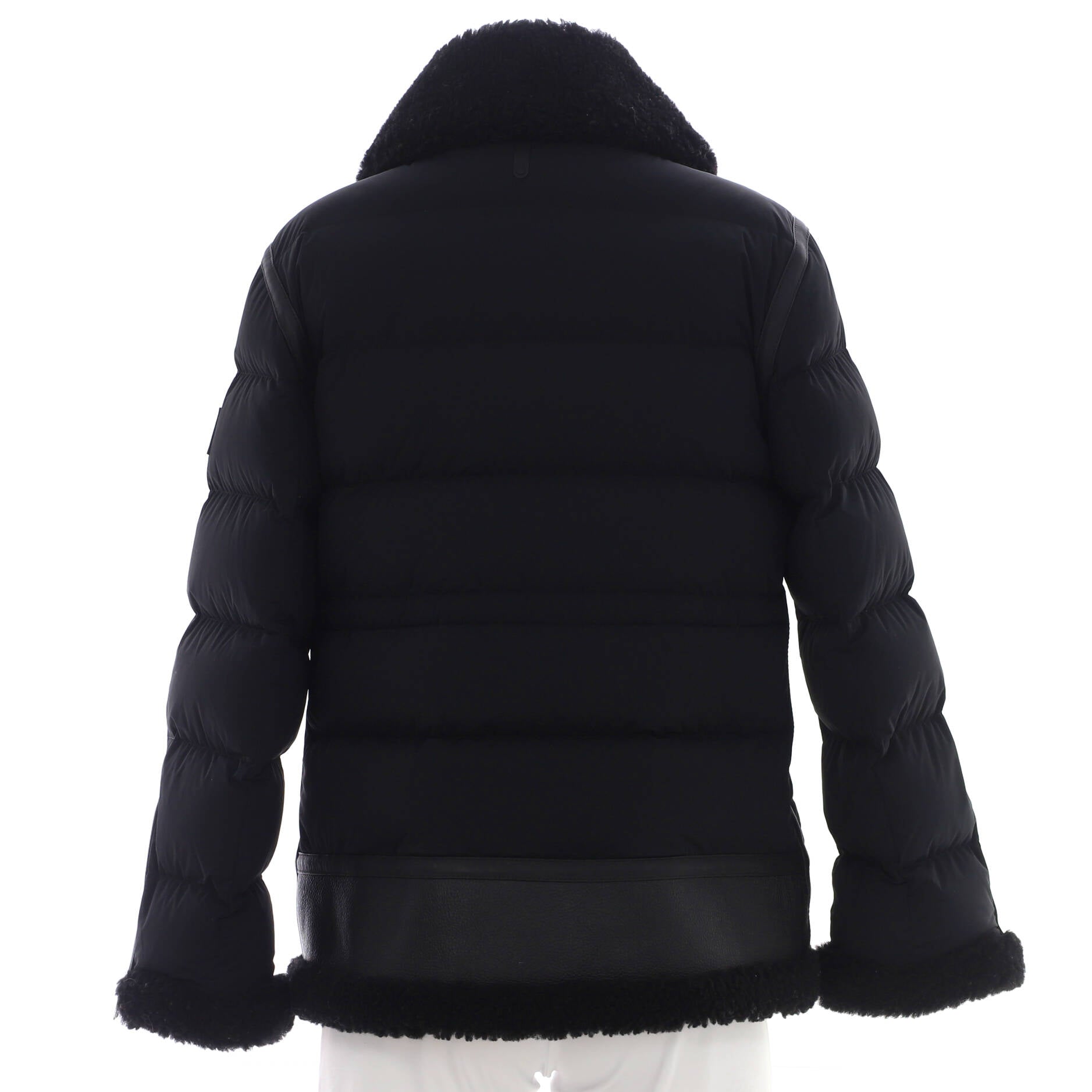Women's Vanna Puffer Jacket Quilted Nylon and Leather with Shearling and Down