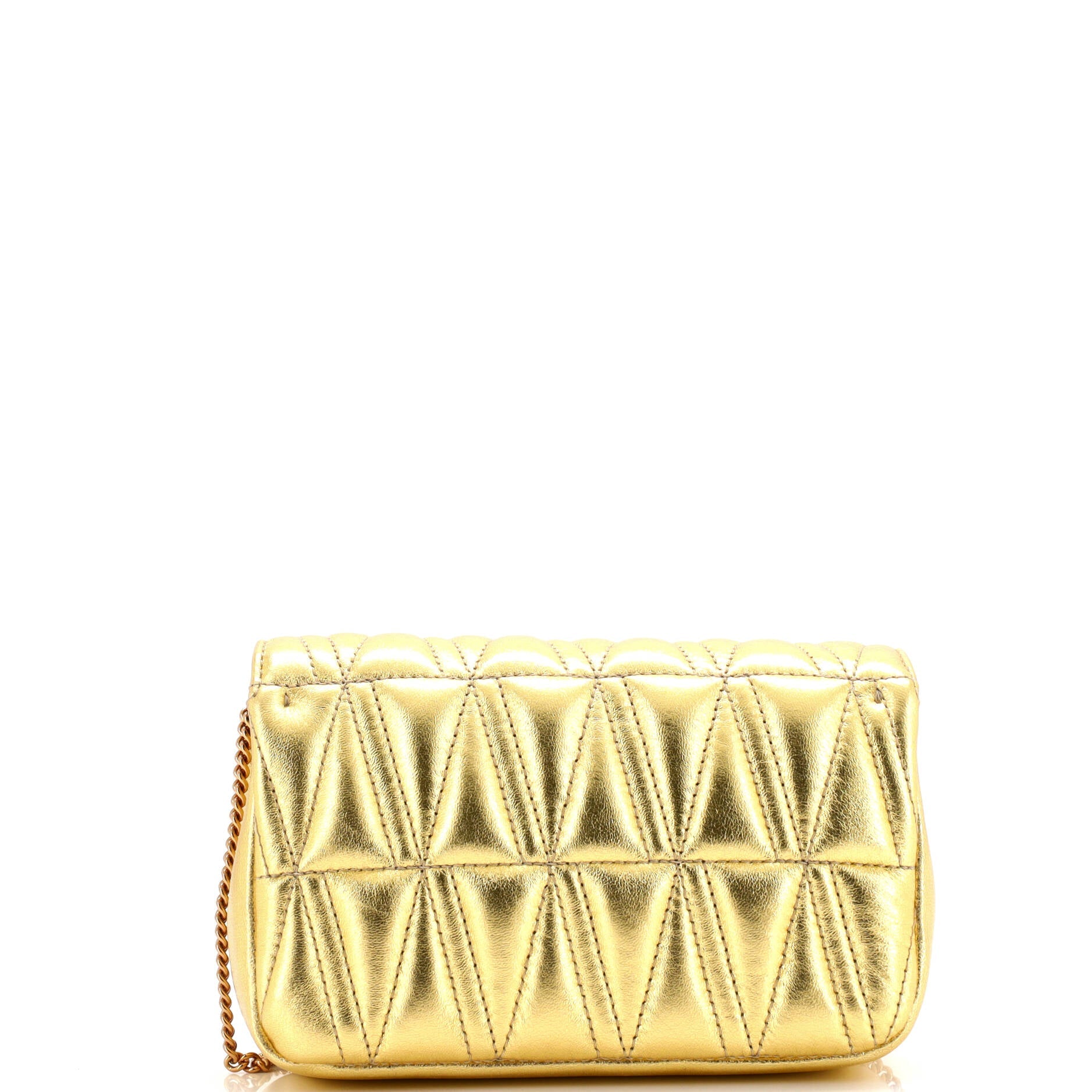 Virtus Chain Flap Shoulder Bag Quilted Leather Mini