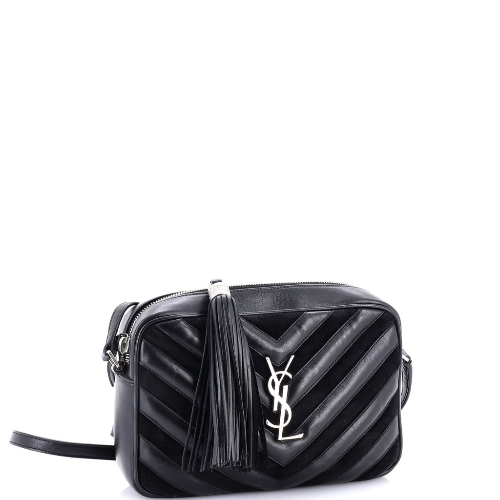 Lou Camera Bag Matelasse Chevron Leather and Suede Mini