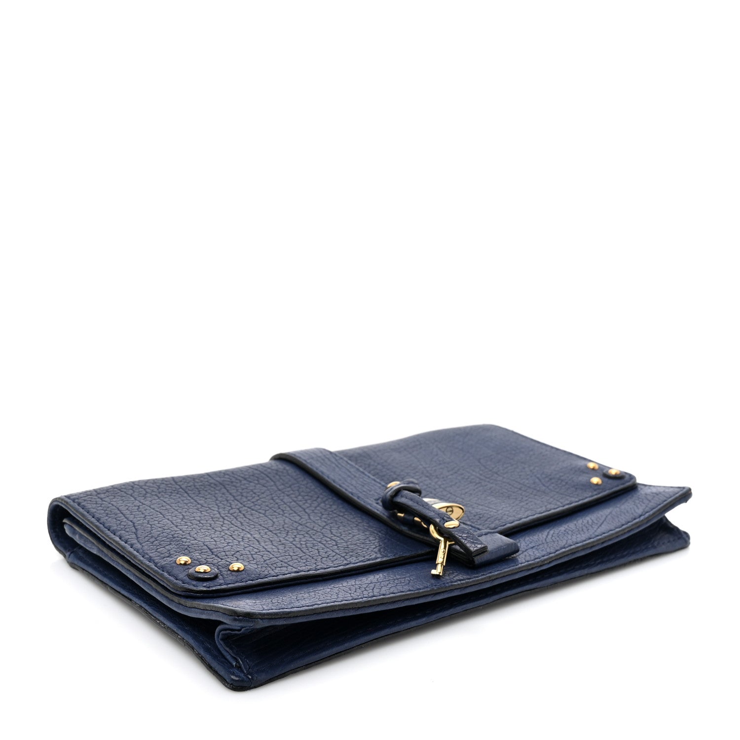 Calfskin Aurore Wallet on Chain Blue