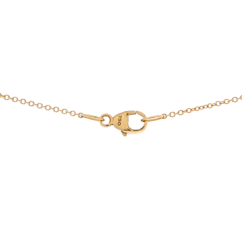 Initial Charm Pendant Necklace 18K Yellow Gold with Diamonds