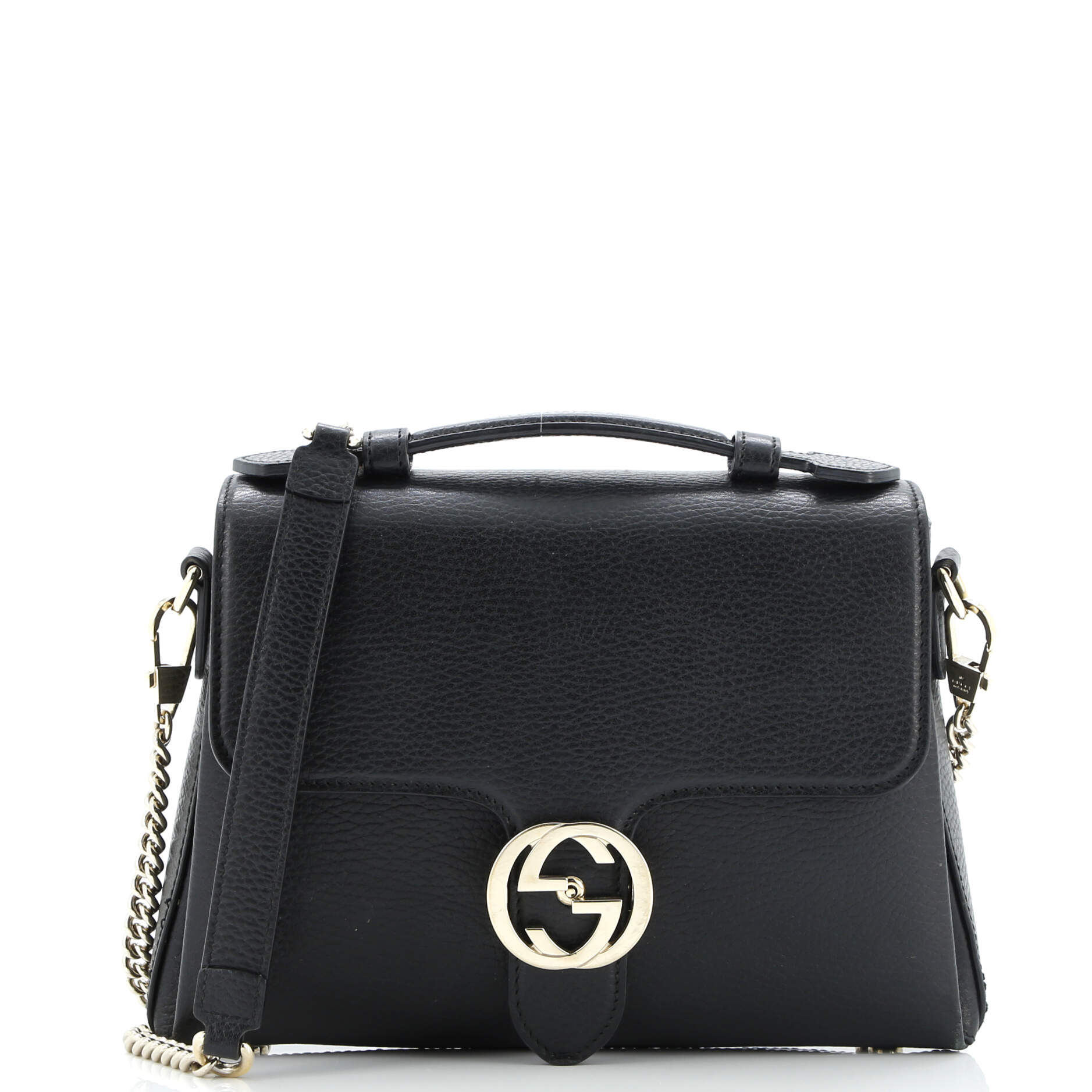 Interlocking Chain Crossbody Bag Leather Small