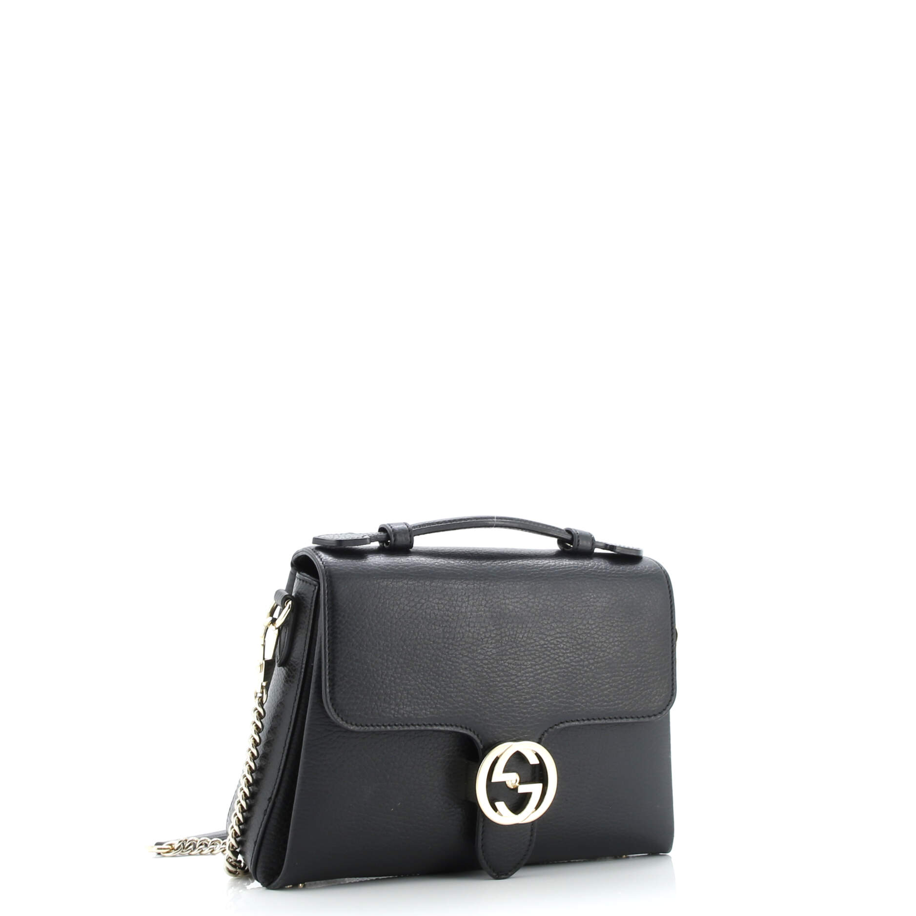 Interlocking Chain Crossbody Bag Leather Small