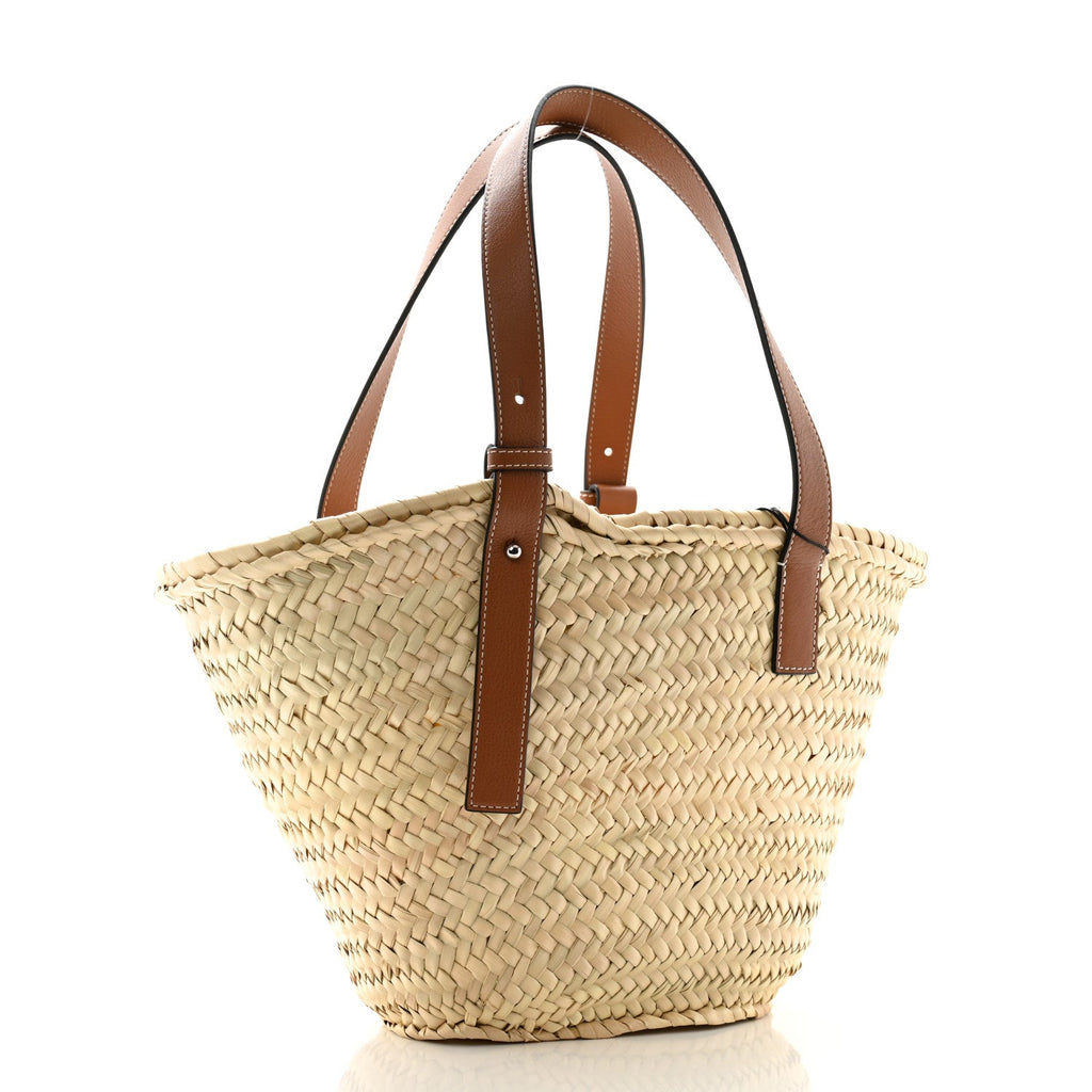 Raffia Basket Tote Bag Natural Tan