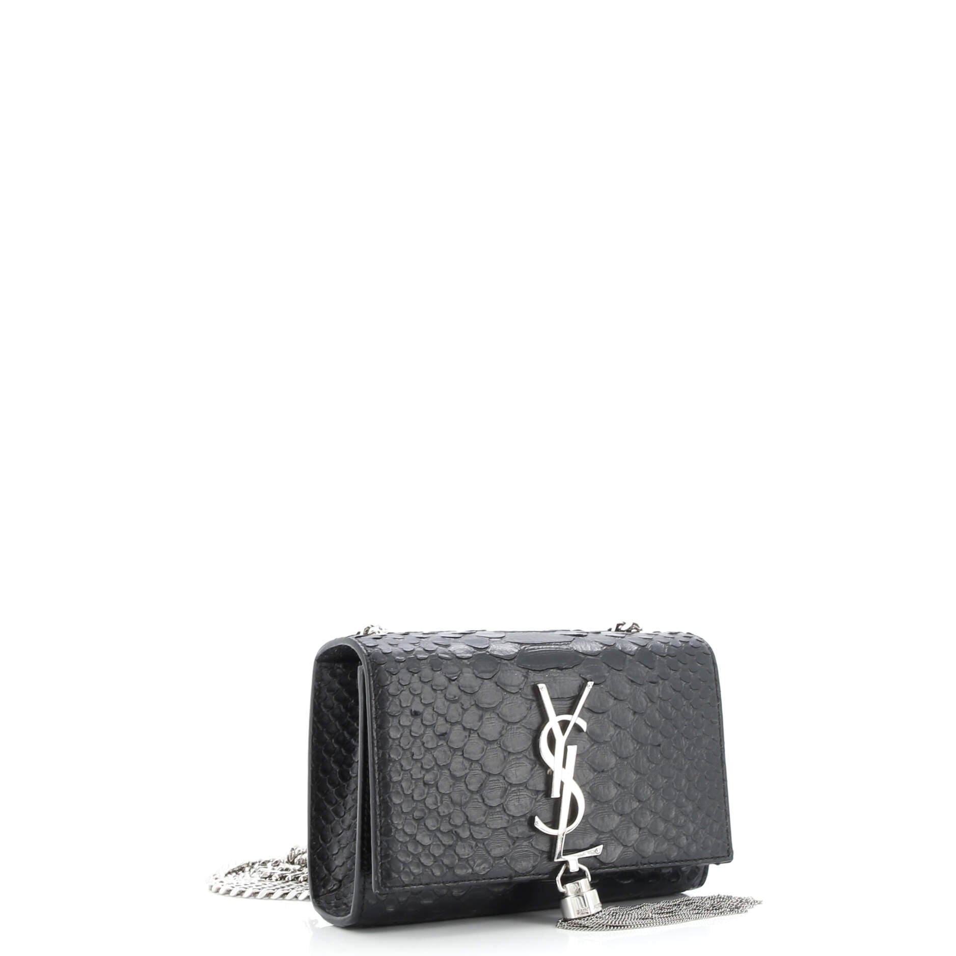 Classic Monogram Tassel Crossbody Bag Python Embossed Leather Small