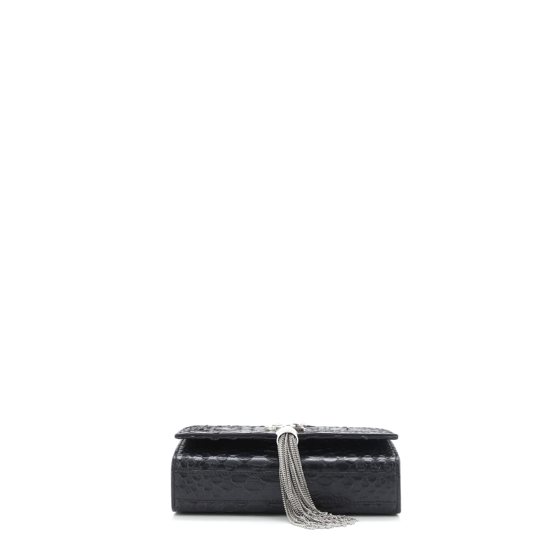 Classic Monogram Tassel Crossbody Bag Python Embossed Leather Small