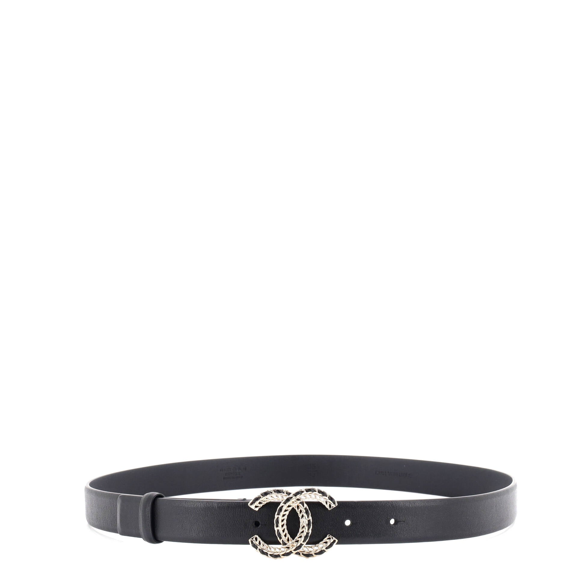 Woven Chain CC Buckle Belt Leather Medium 85