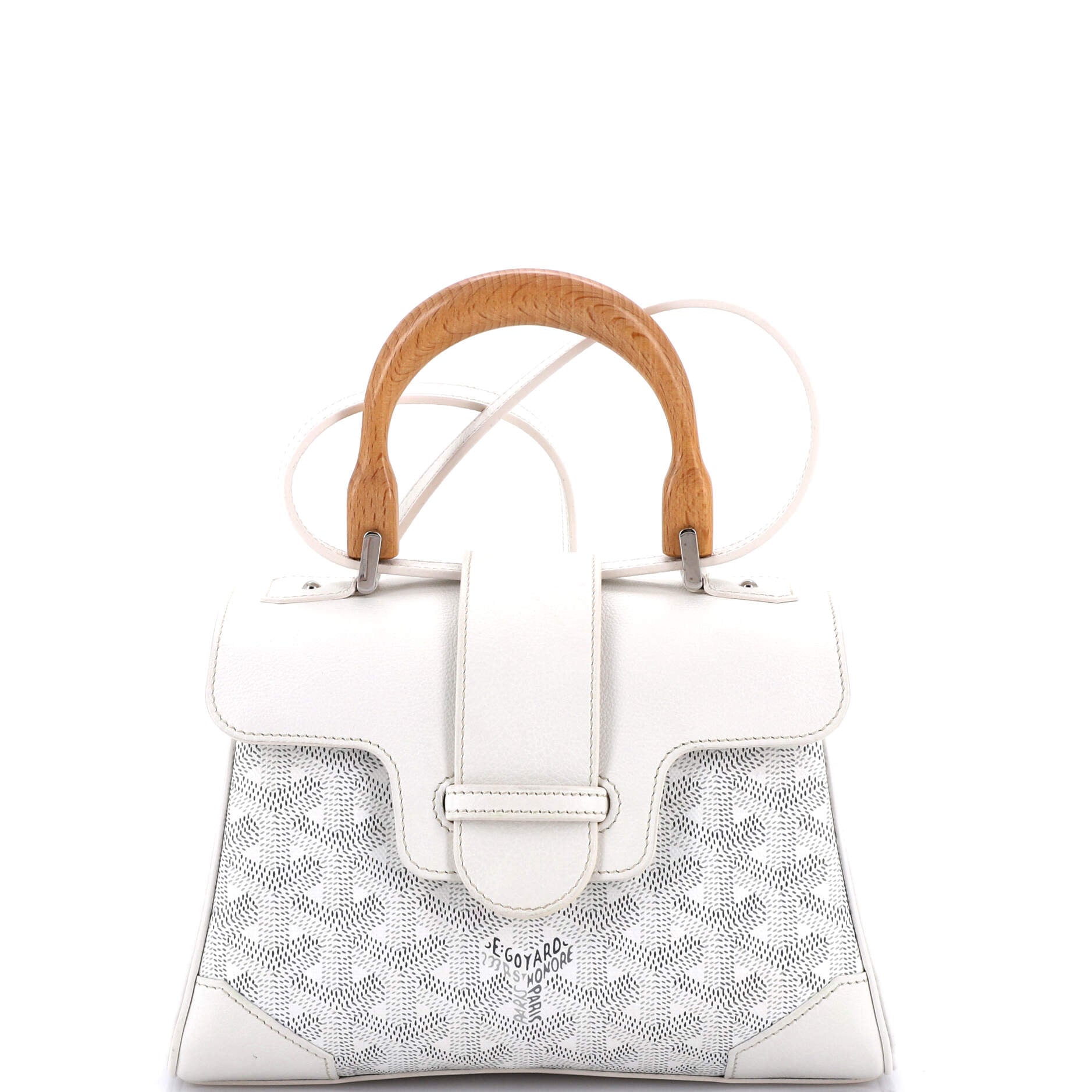 Saigon Top Handle Bag Coated Canvas with Leather Mini