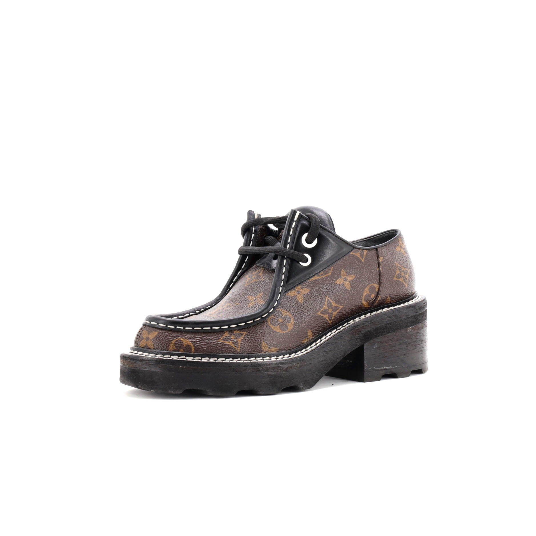 Women's LV Beaubourg Platform Derby Shoes Monogram Canvas