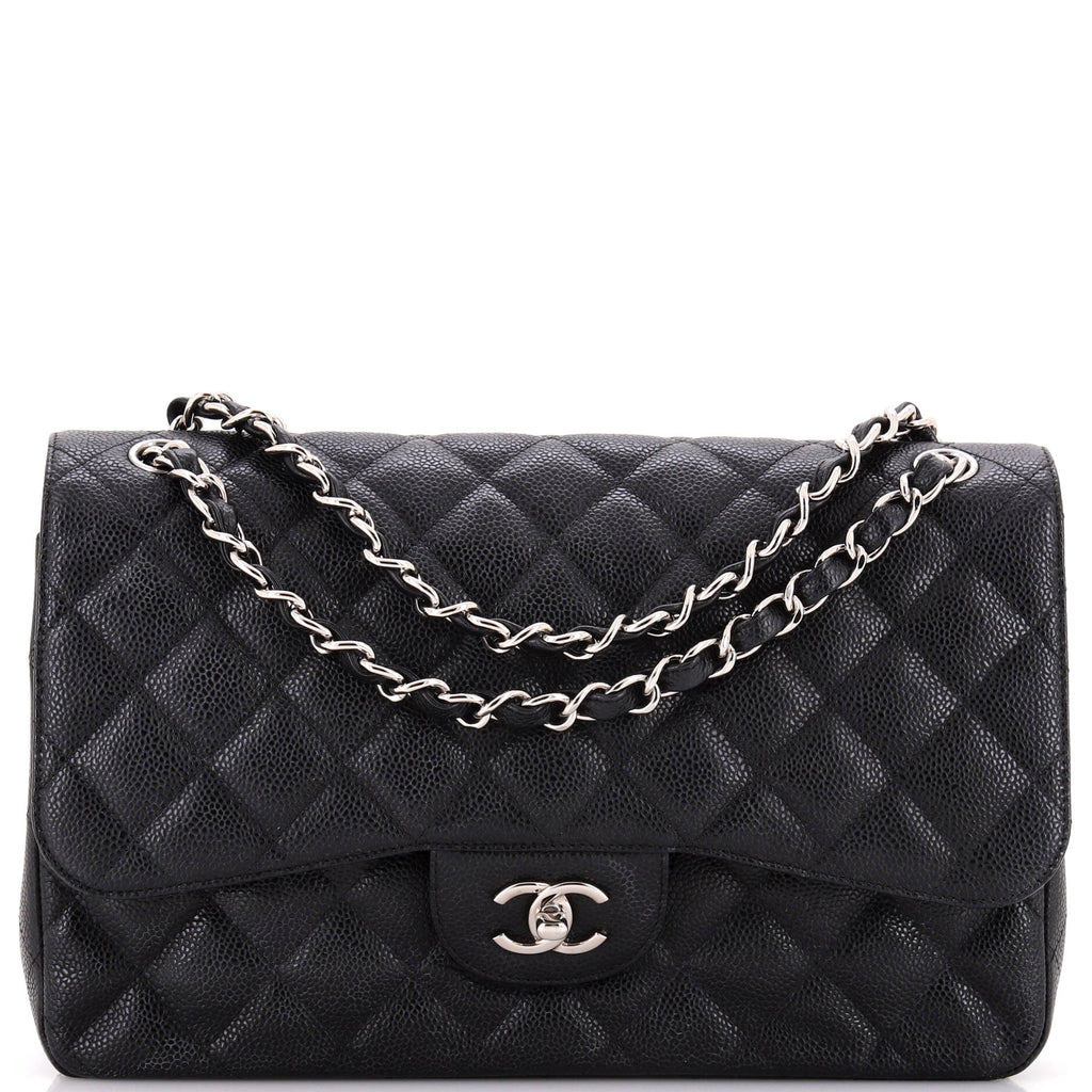 Classic Double Flap Bag Quilted Caviar Jumbo