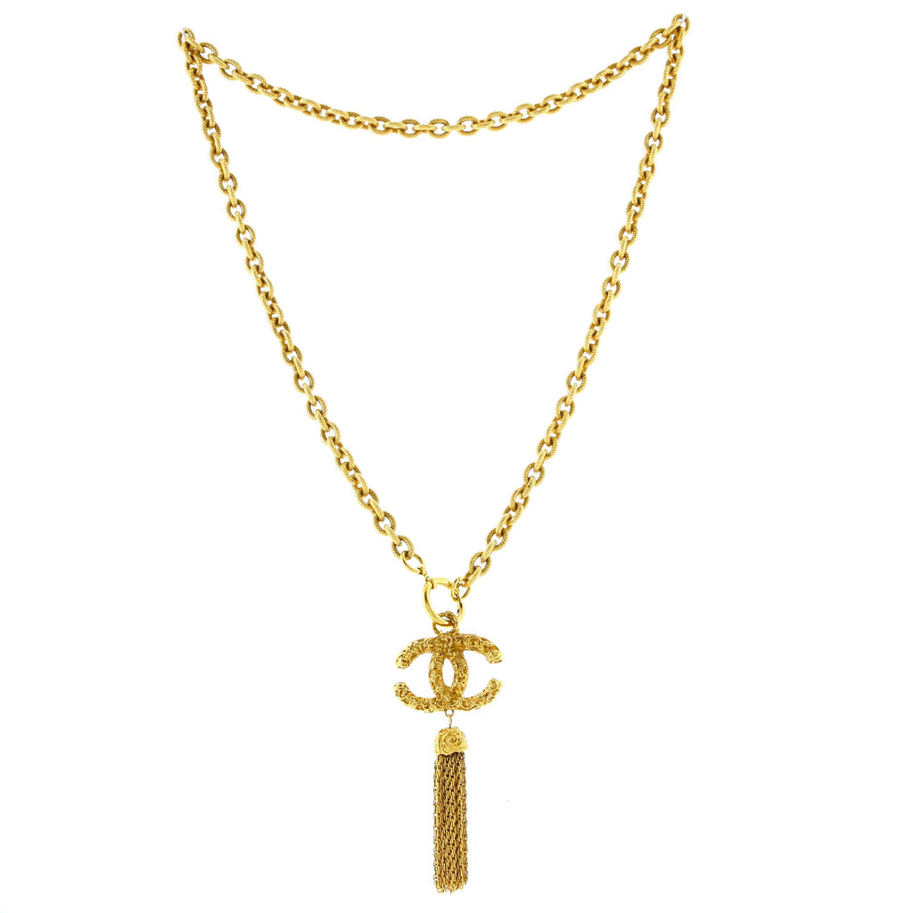 Etruscan CC Tassel Necklace Metal