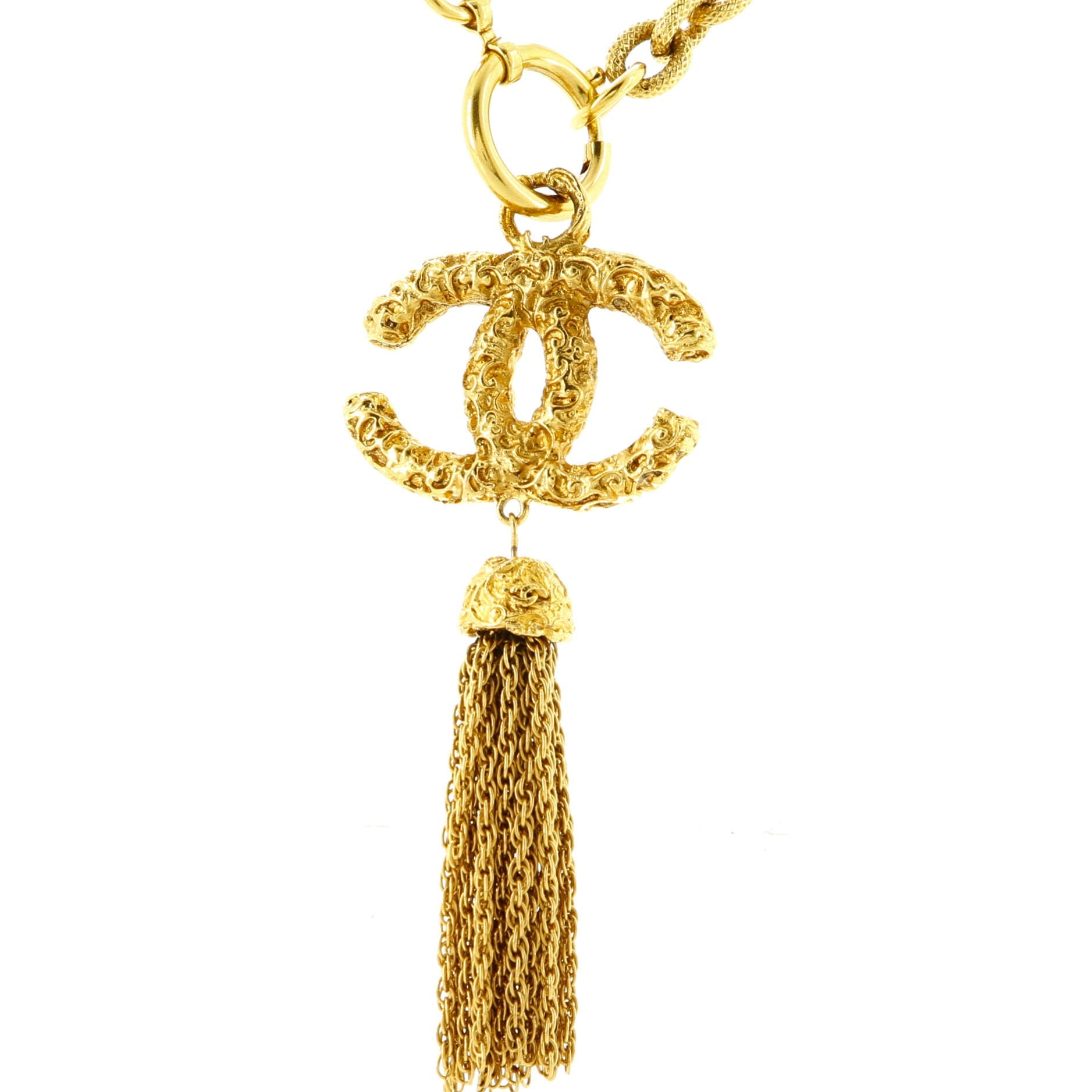 Etruscan CC Tassel Necklace Metal