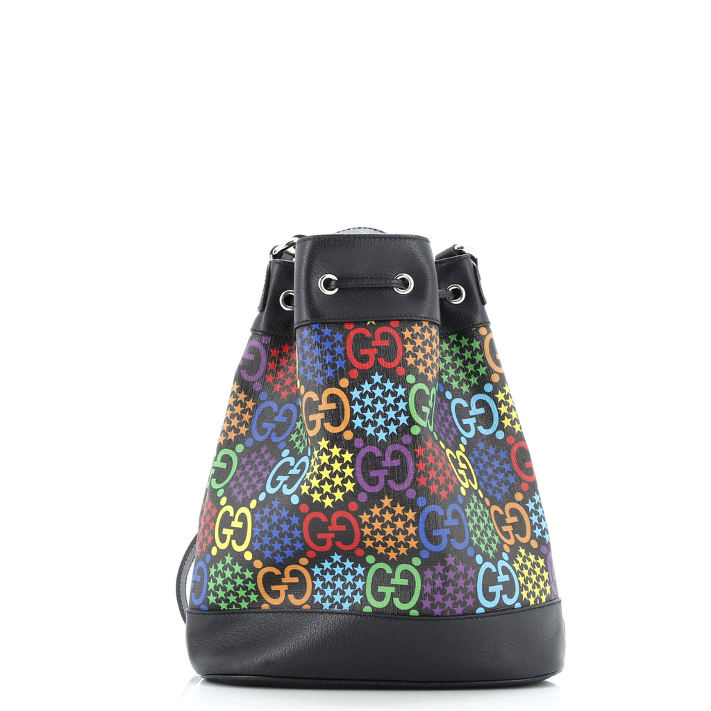 Bucket Bag Psychedelic Print GG Coated Canvas Medium