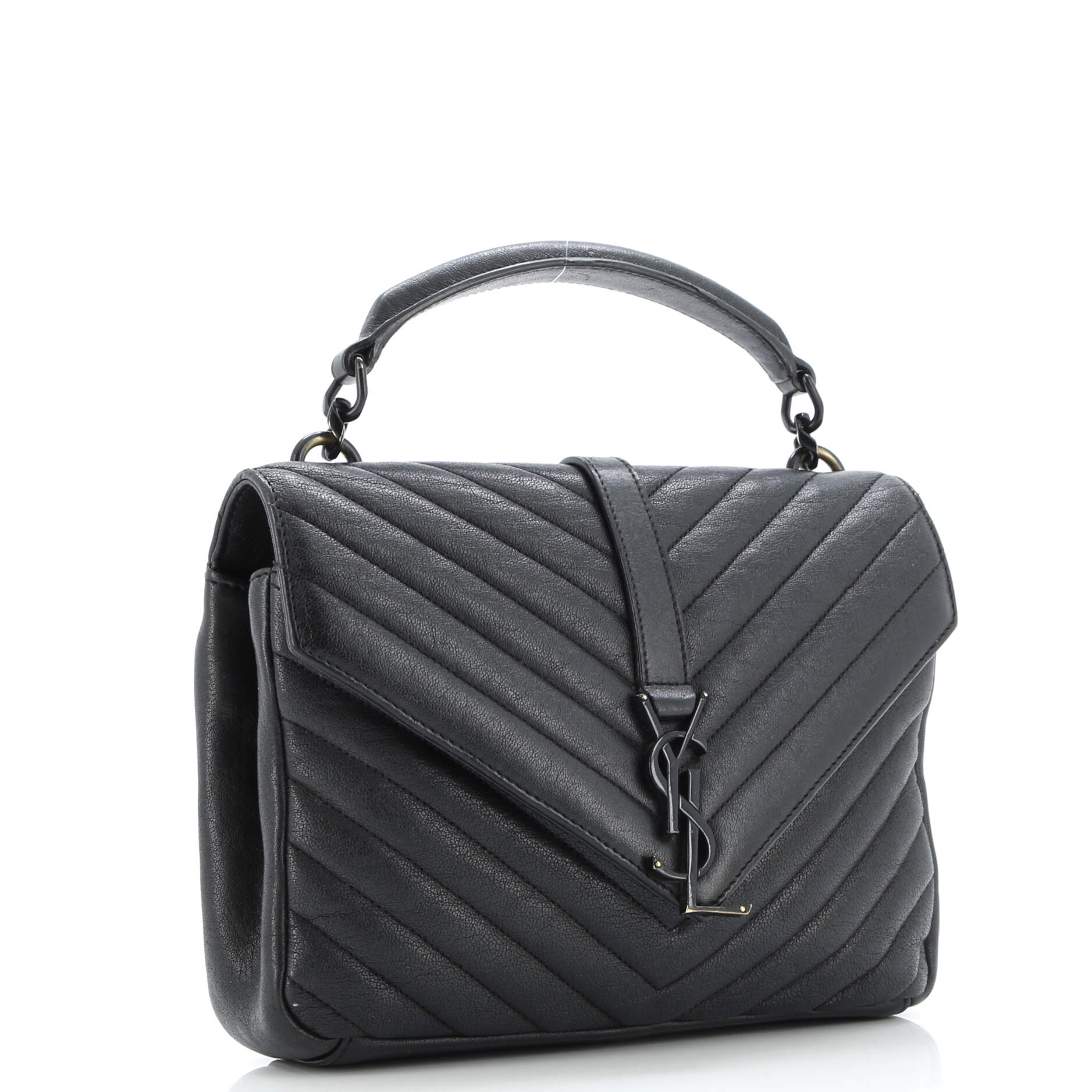 Classic Monogram College Bag Matelasse Chevron Leather Medium