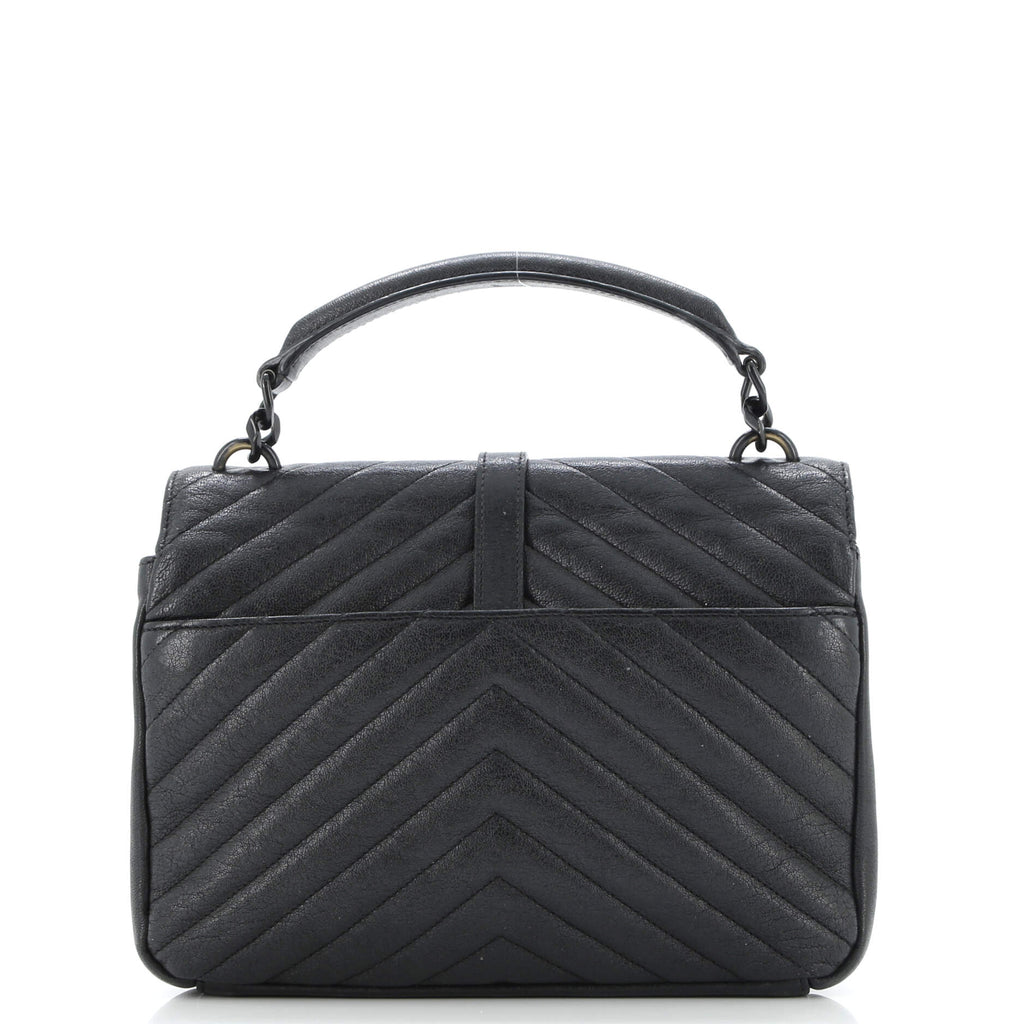 Classic Monogram College Bag Matelasse Chevron Leather Medium