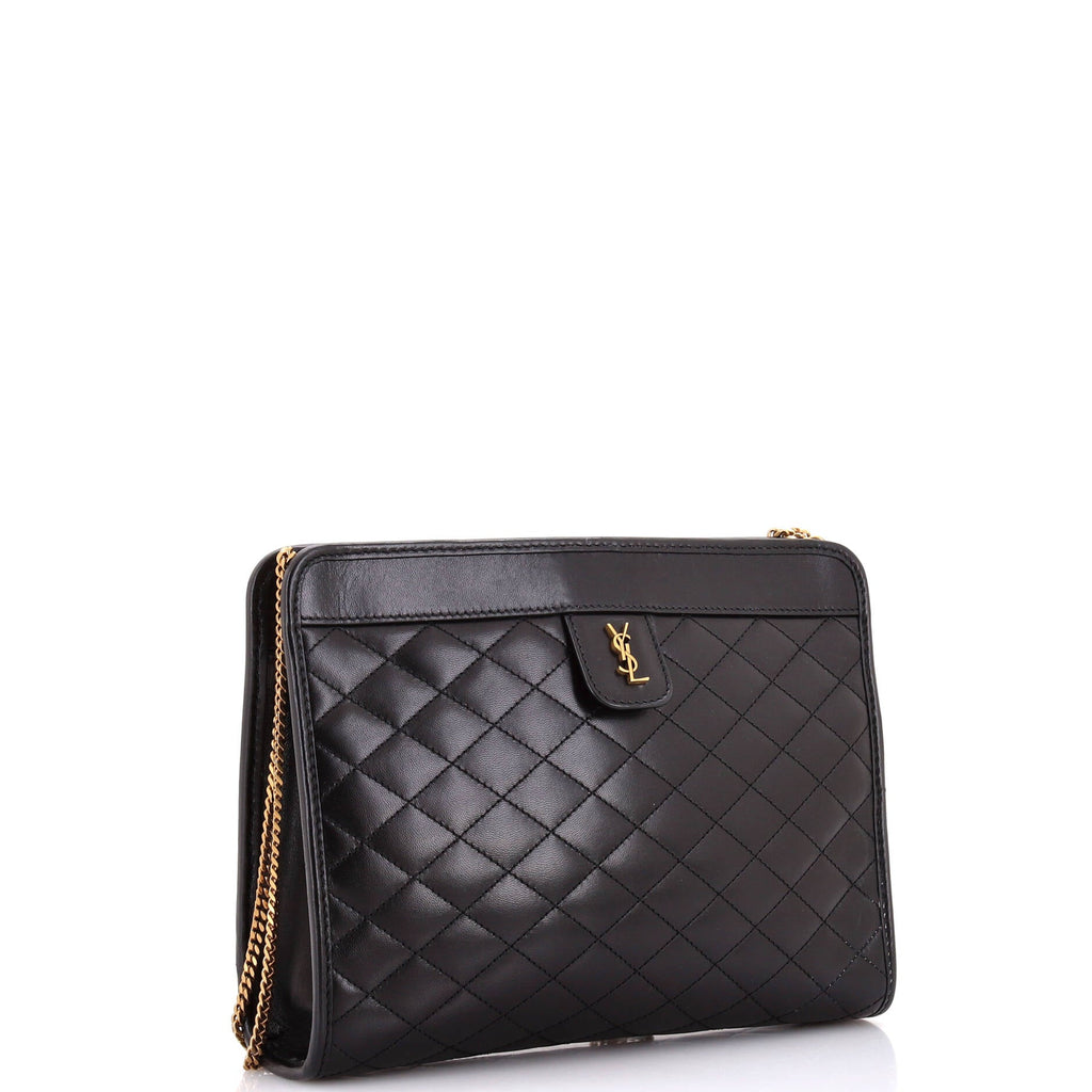 Victoire Chain Clutch Quilted Leather