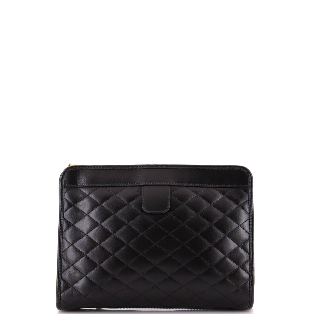 Victoire Chain Clutch Quilted Leather