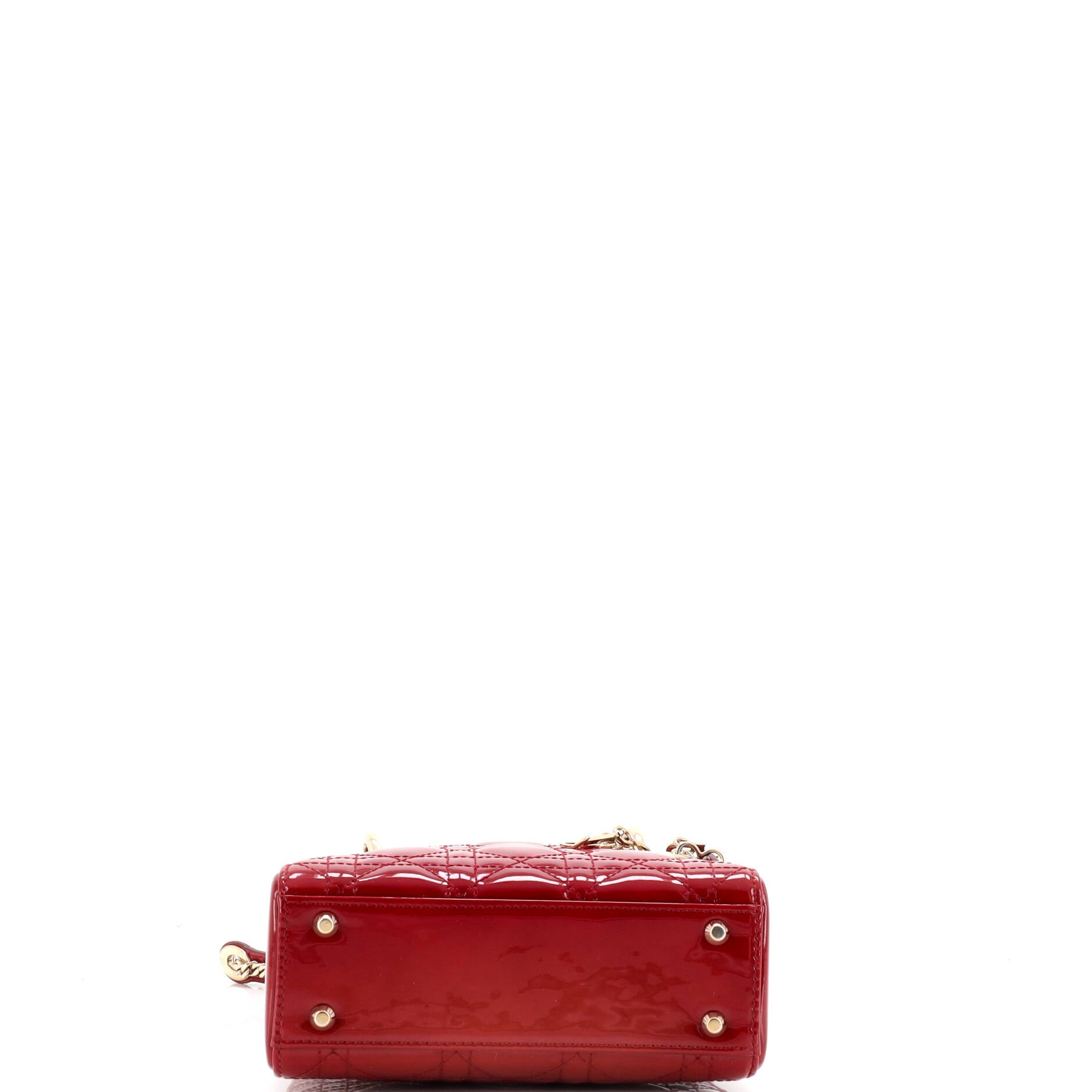 Lady Dior Chain Bag Cannage Quilt Patent Mini