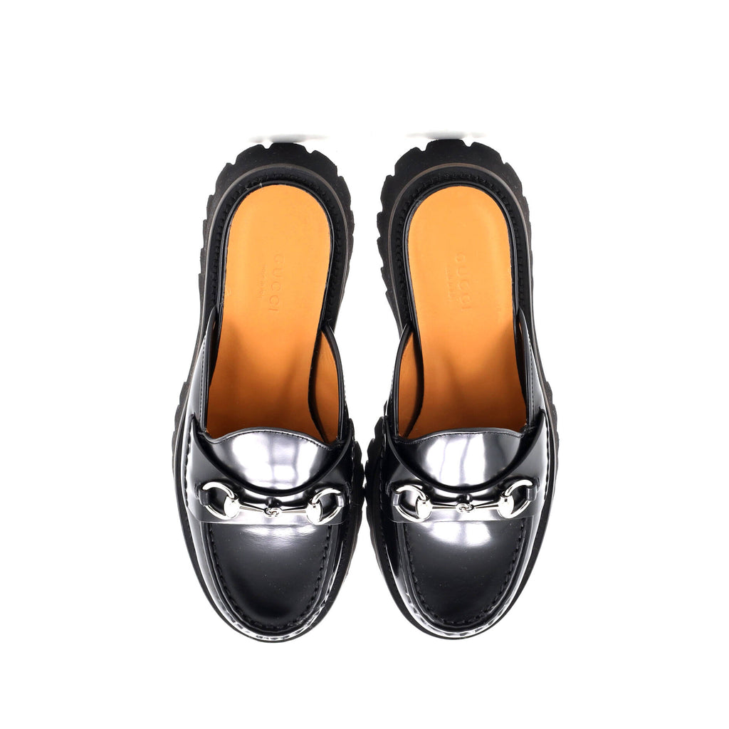 Women's Horsebit Flatform Mules Leather