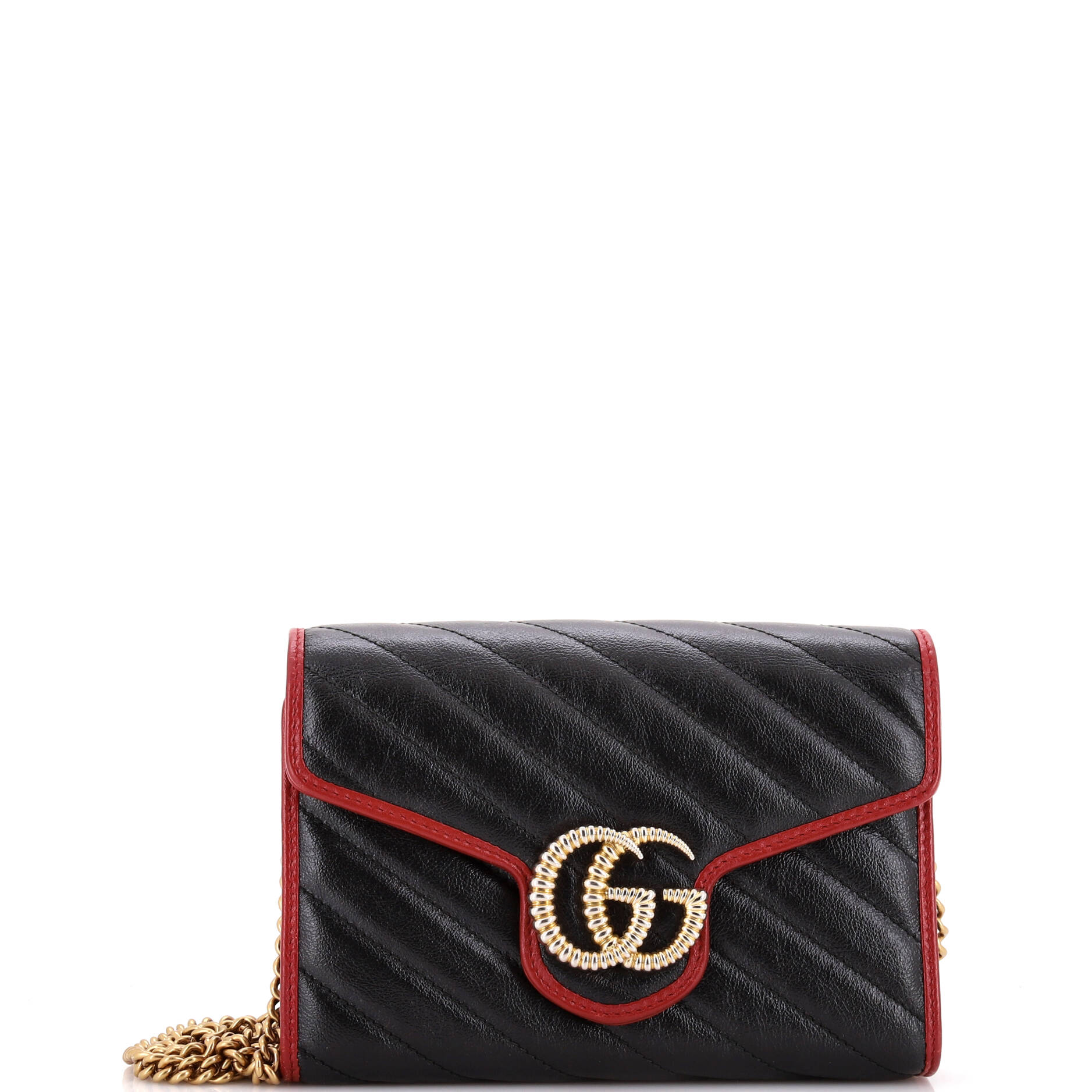 GG Marmont Chain Wallet Diagonal Quilted Leather Mini