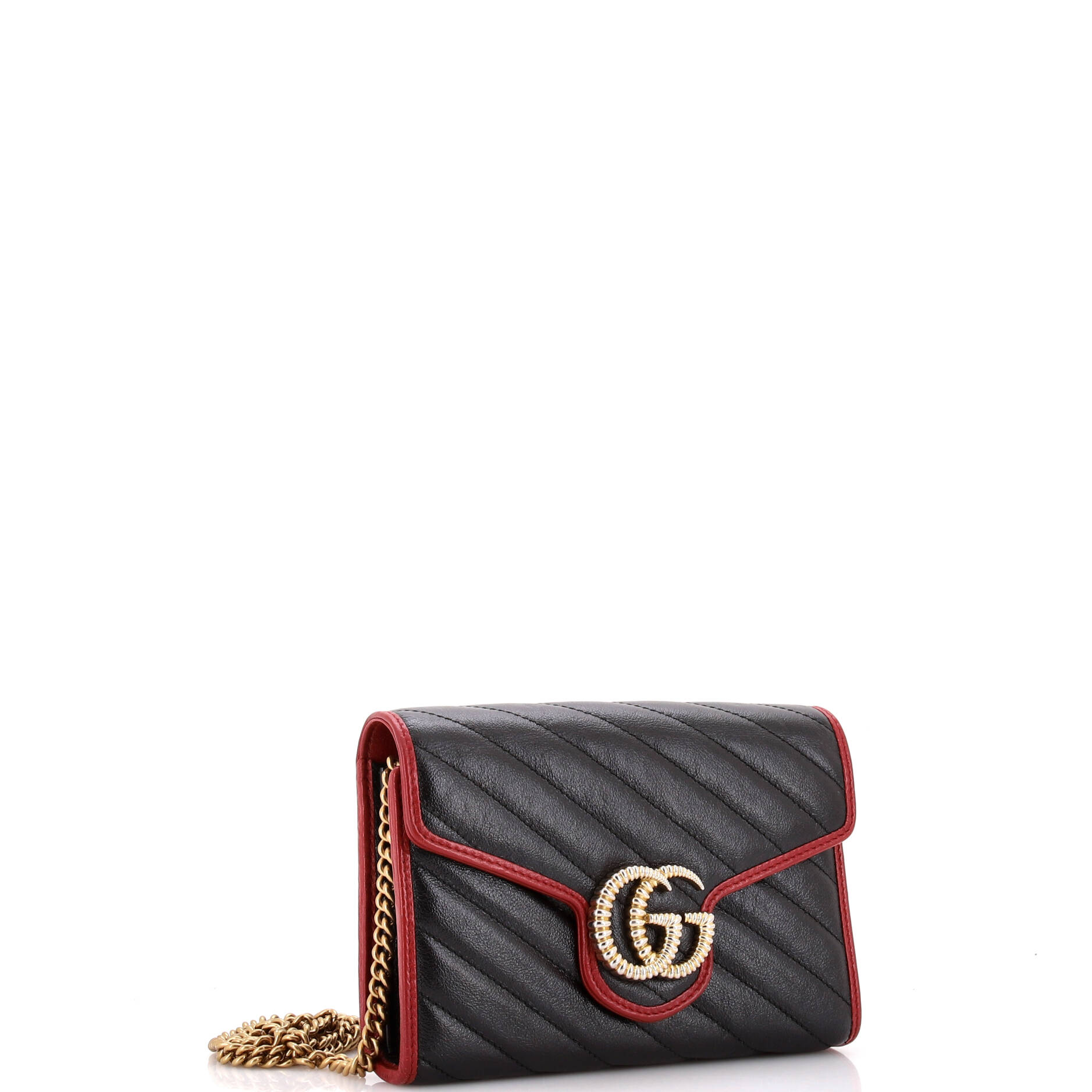 GG Marmont Chain Wallet Diagonal Quilted Leather Mini