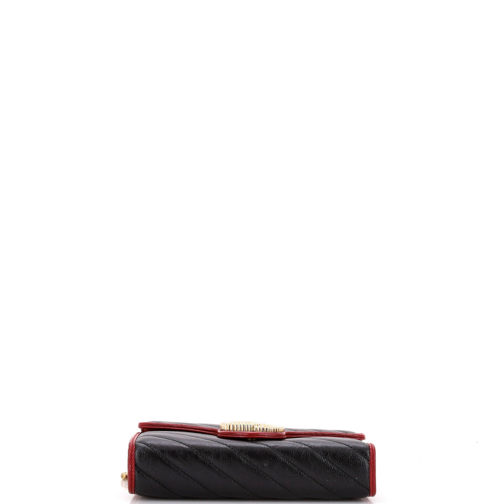 GG Marmont Chain Wallet Diagonal Quilted Leather Mini