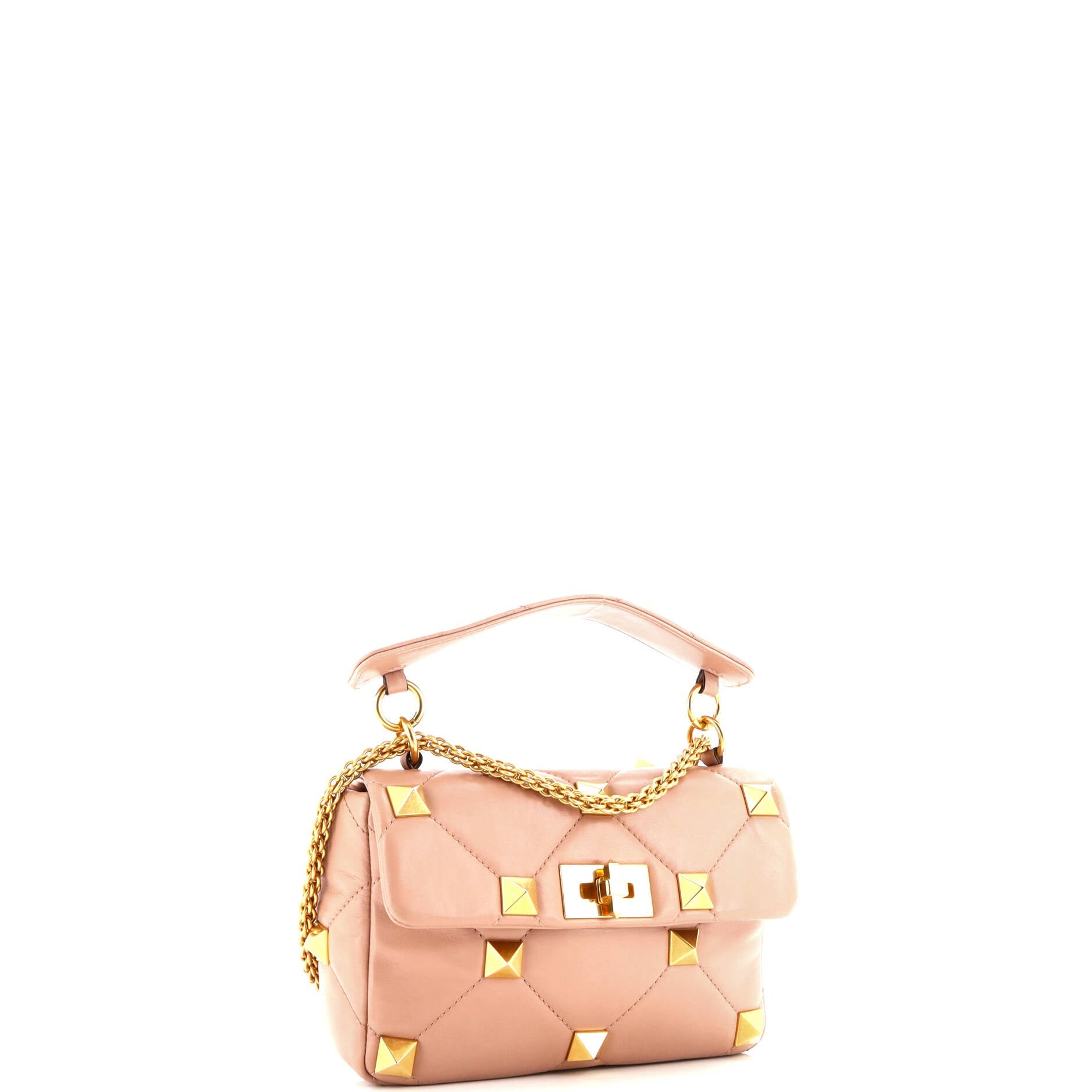 Roman Stud Flap Bag Quilted Leather Medium