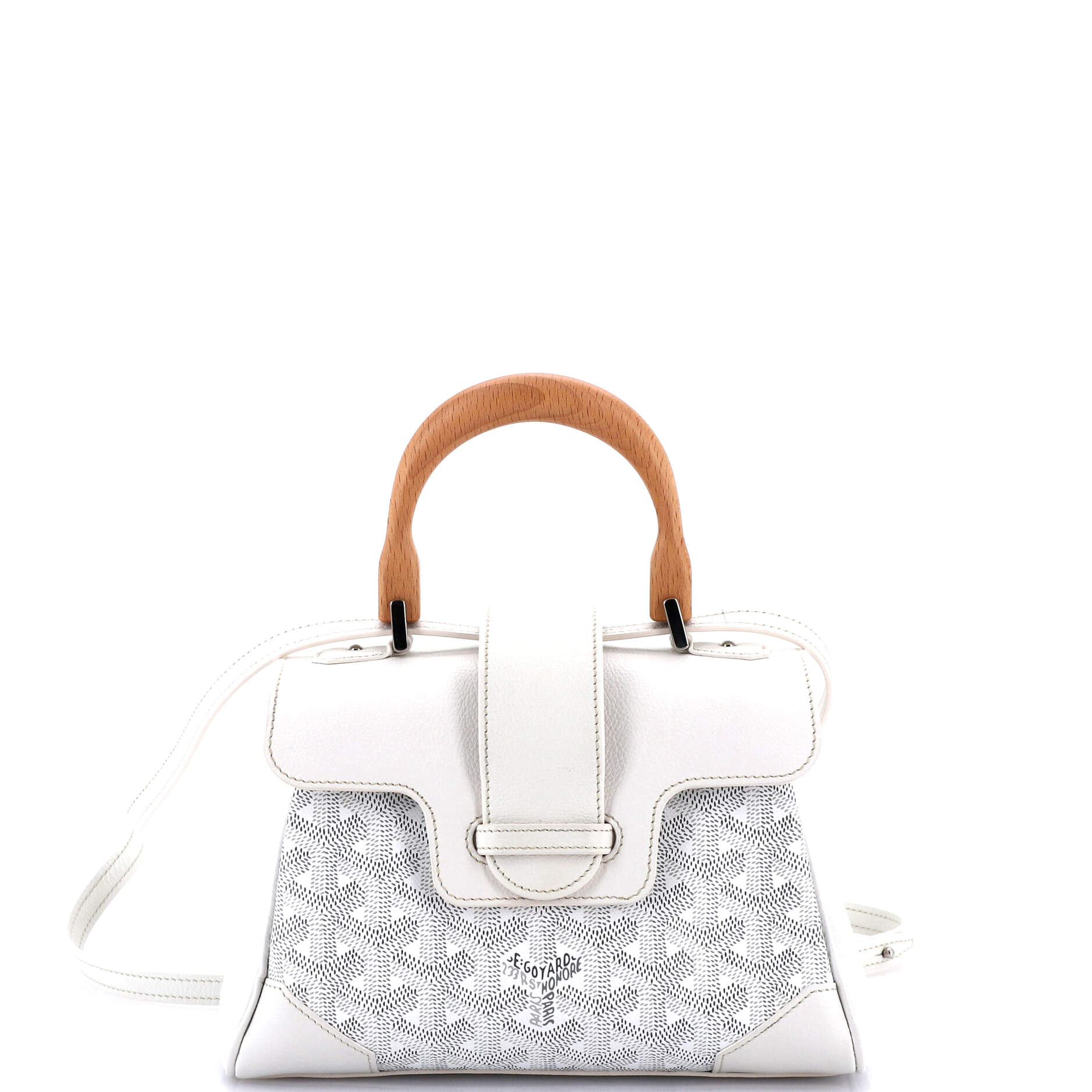 Saigon Top Handle Bag Coated Canvas with Leather Mini