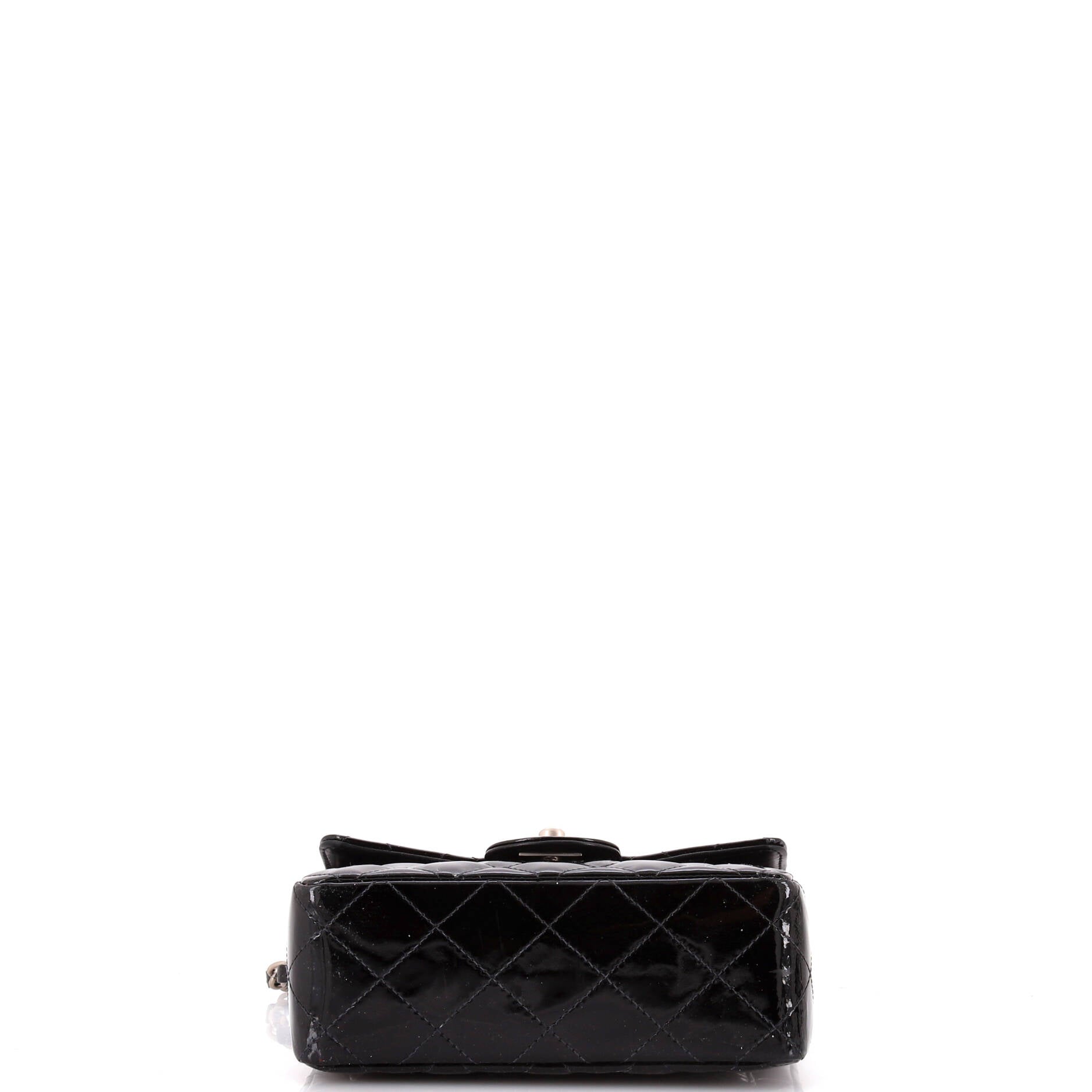 Vintage Square Classic Single Flap Bag Quilted Patent Mini