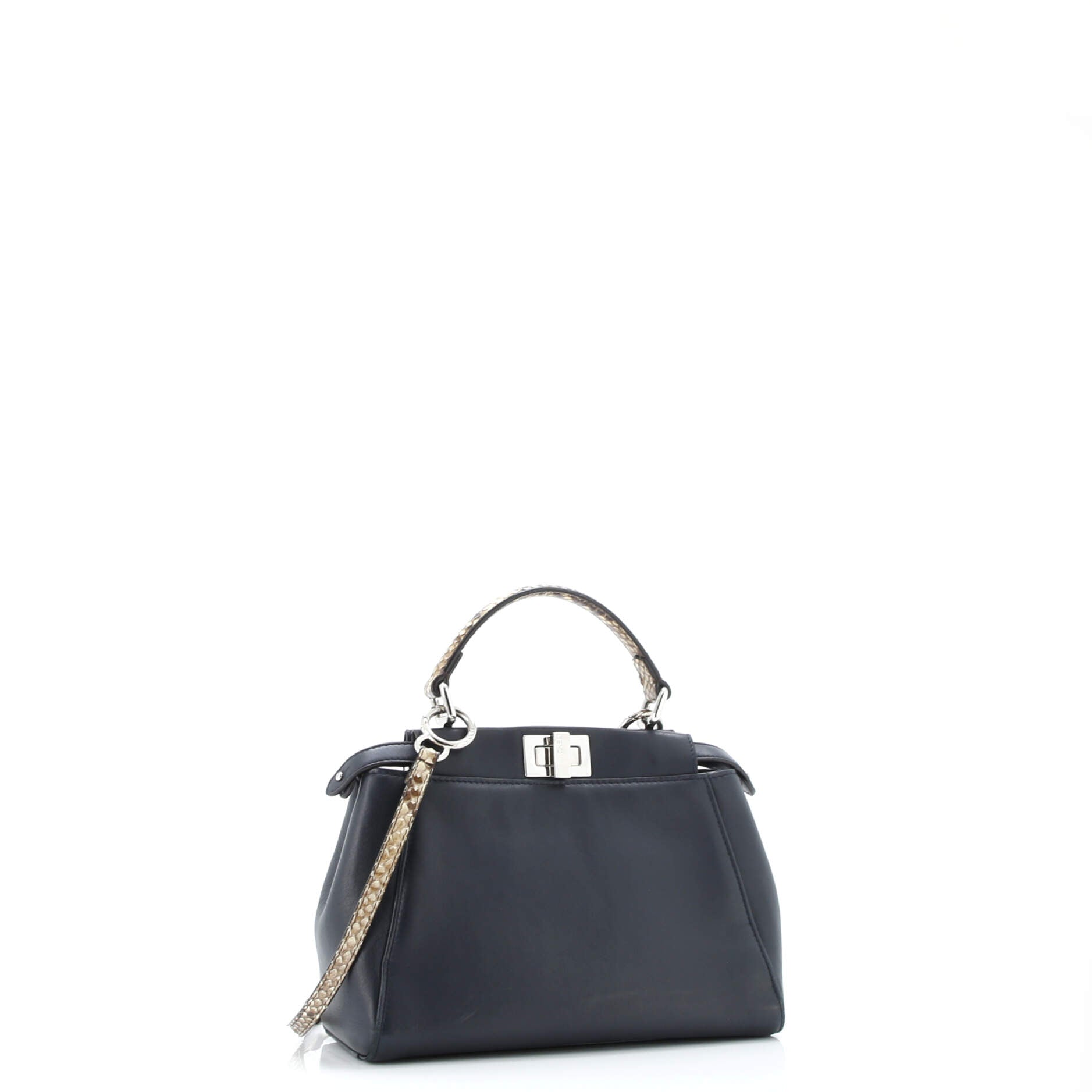 Peekaboo Bag Leather with Python Mini