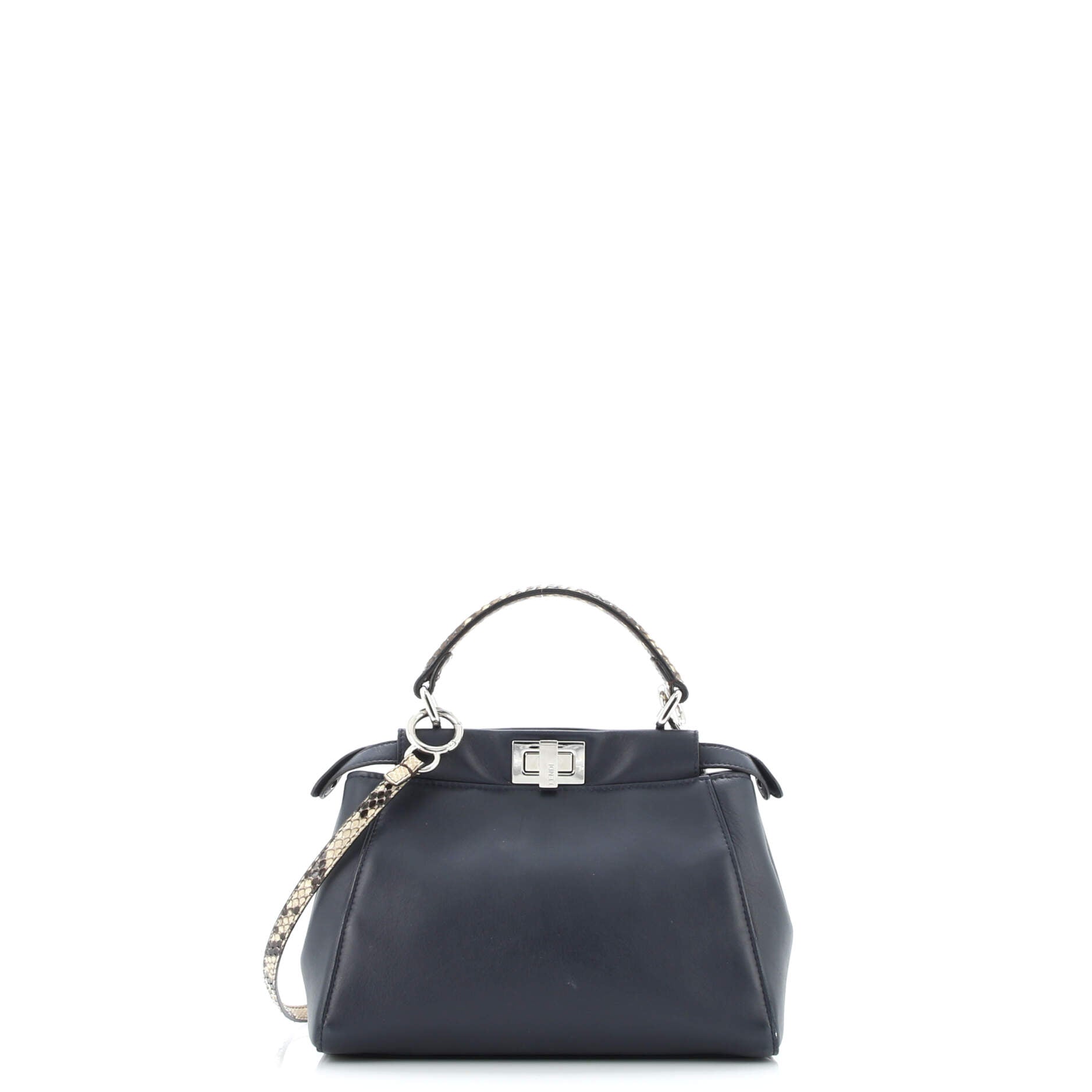 Peekaboo Bag Leather with Python Mini