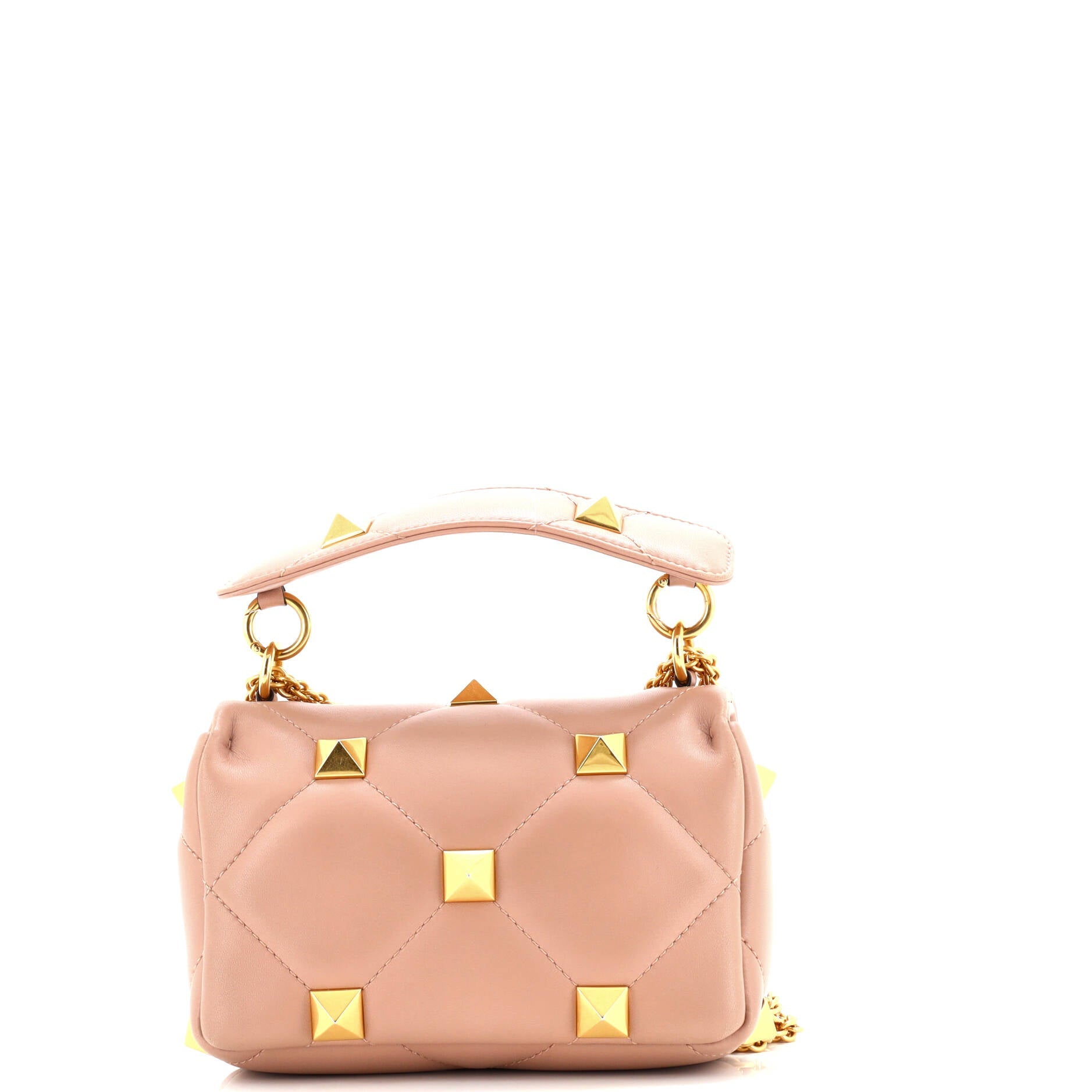 Roman Stud Flap Bag Quilted Leather Small