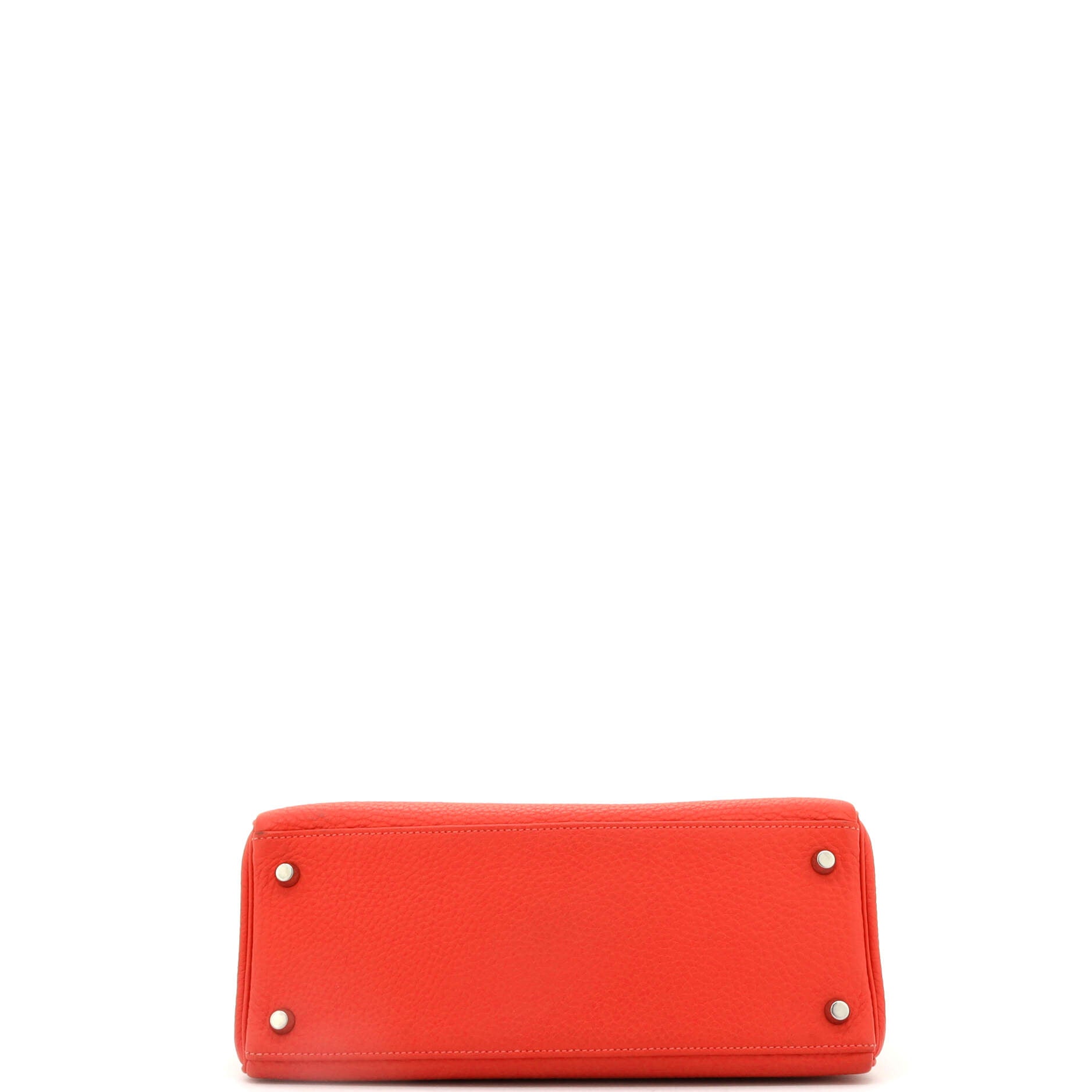 Kelly Handbag Rouge Pivoine Clemence with Palladium Hardware 28