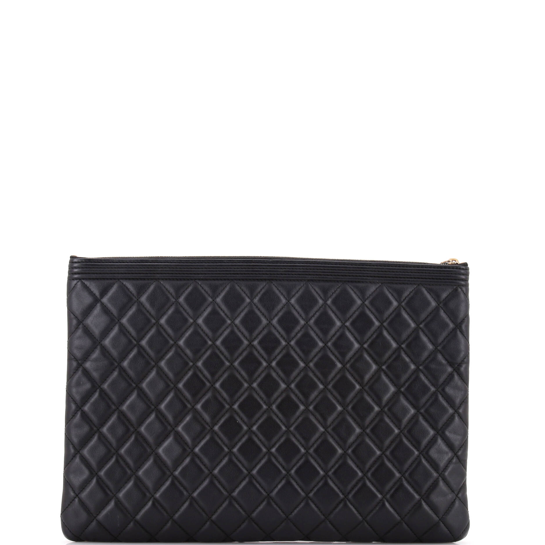 Boy O Case Clutch Quilted Lambskin Large