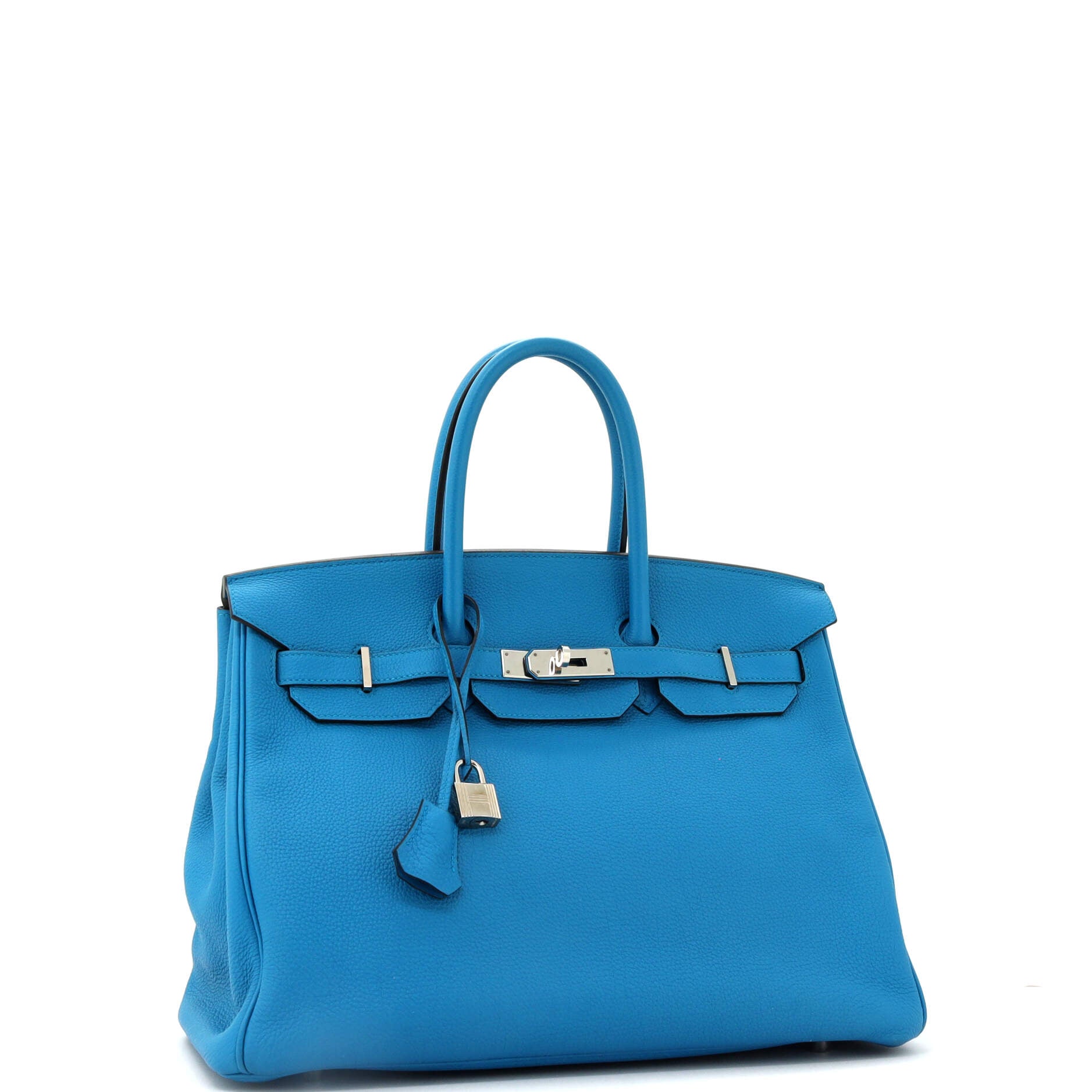 Birkin Handbag Bleu Zanzibar Togo with Palladium Hardware 35
