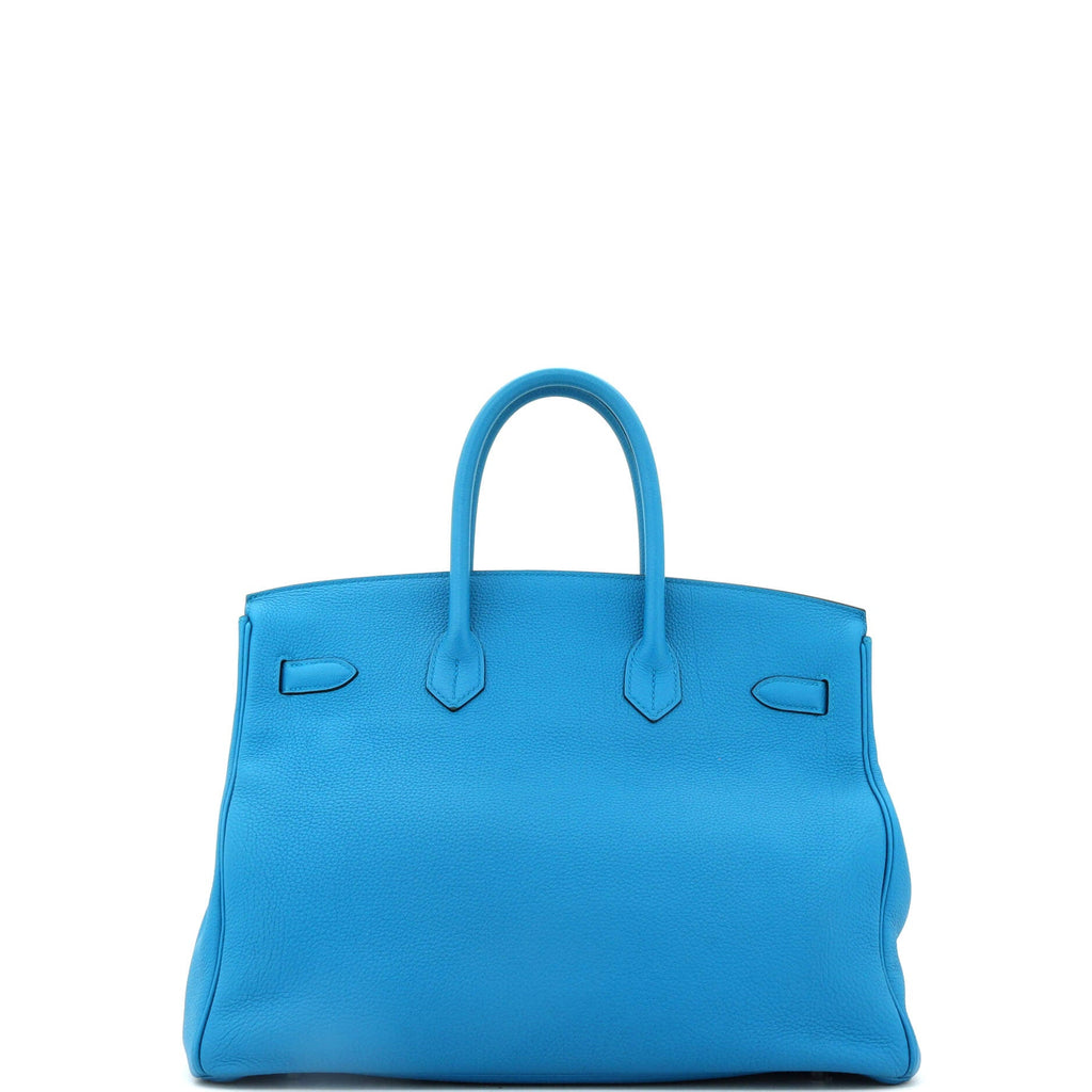 Birkin Handbag Bleu Zanzibar Togo with Palladium Hardware 35