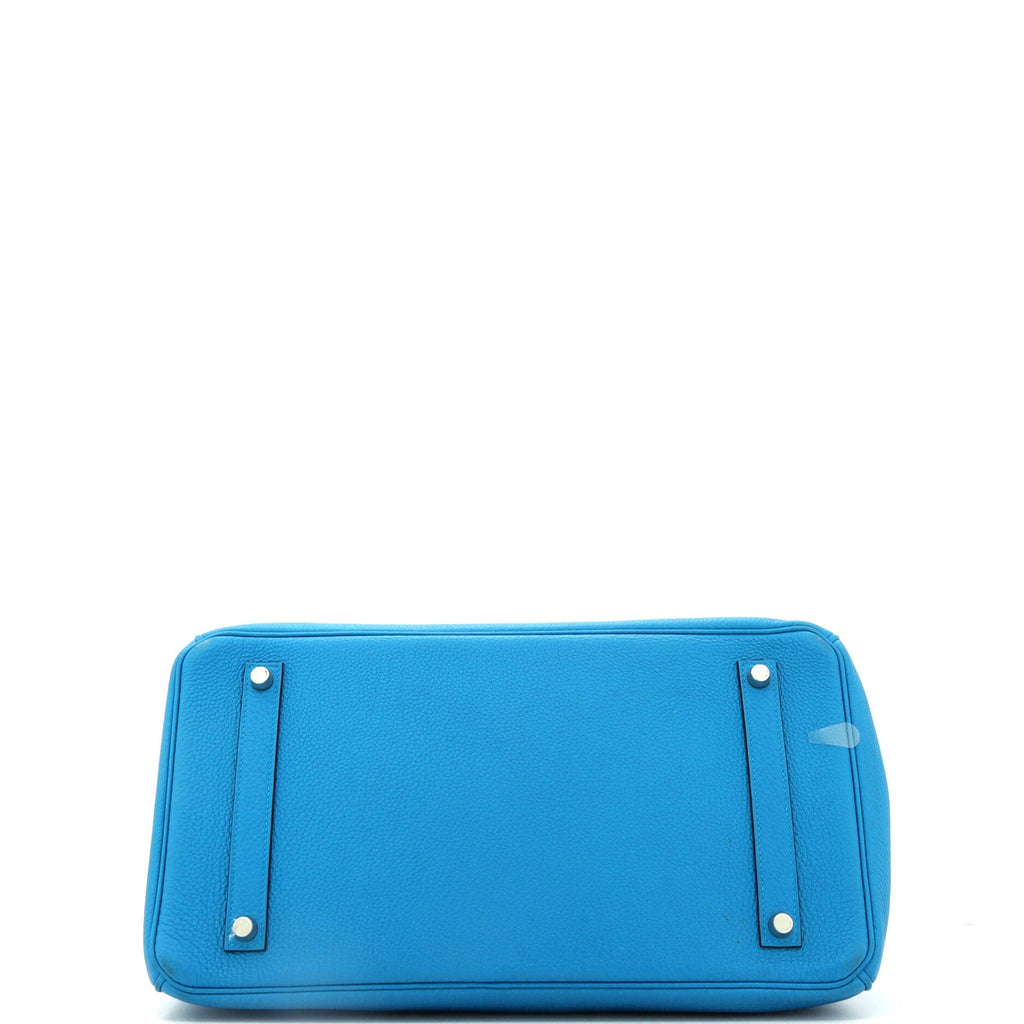 Birkin Handbag Bleu Zanzibar Togo with Palladium Hardware 35