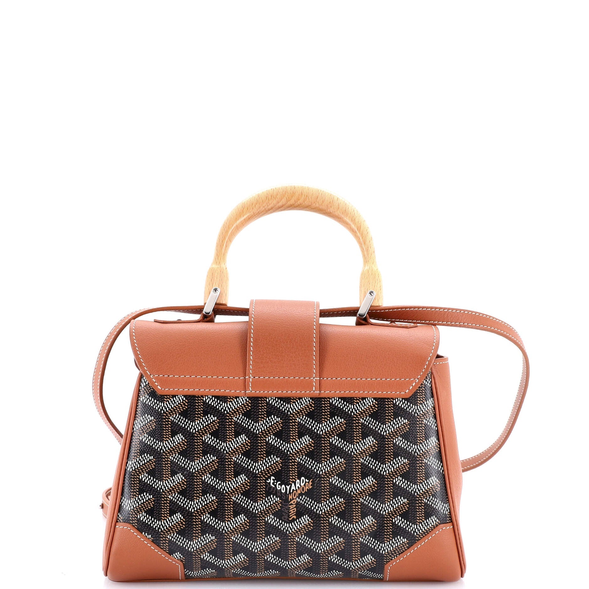 Saigon Top Handle Bag Coated Canvas with Leather Mini