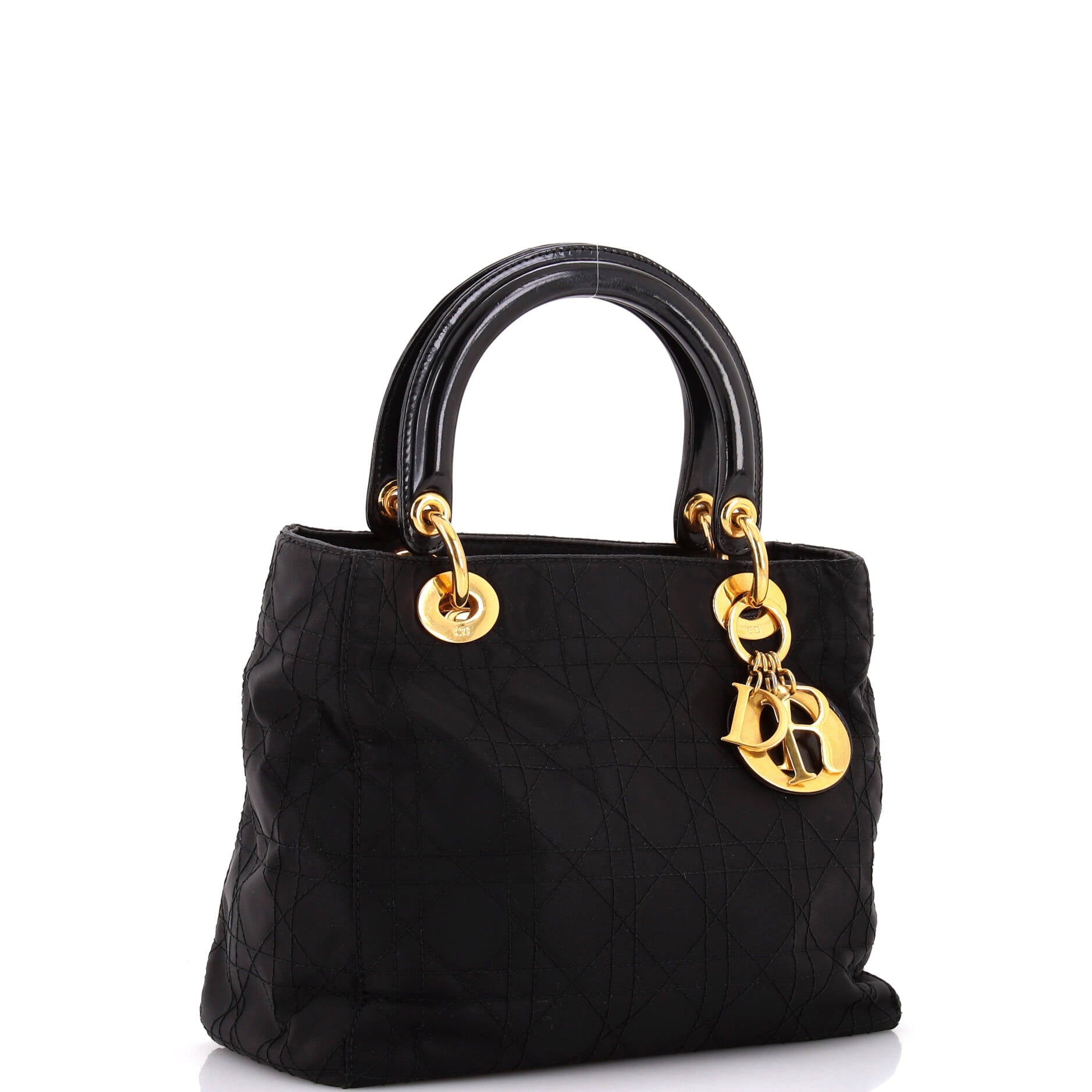 Vintage Lady Dior Bag Cannage Quilt Nylon Medium