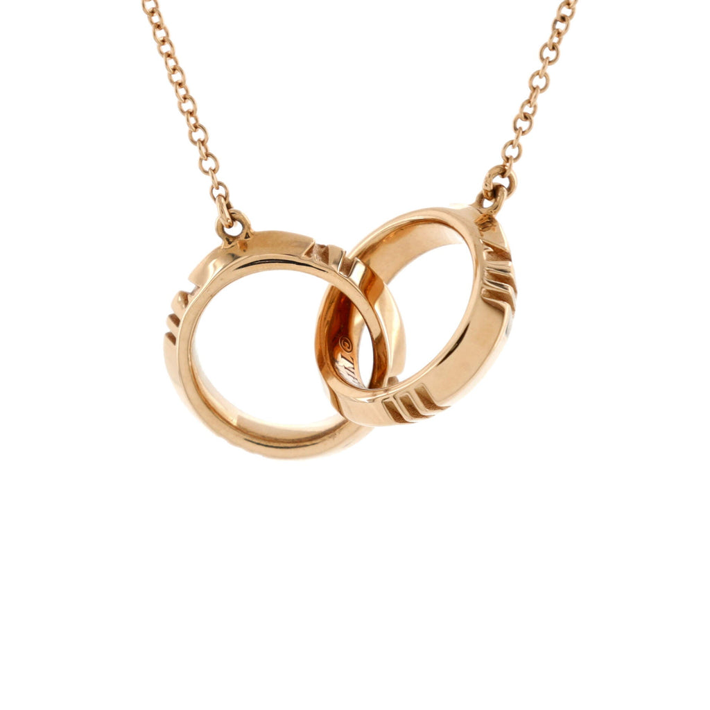 Atlas X Closed Interlocking Pendant Necklace 18K Rose Gold