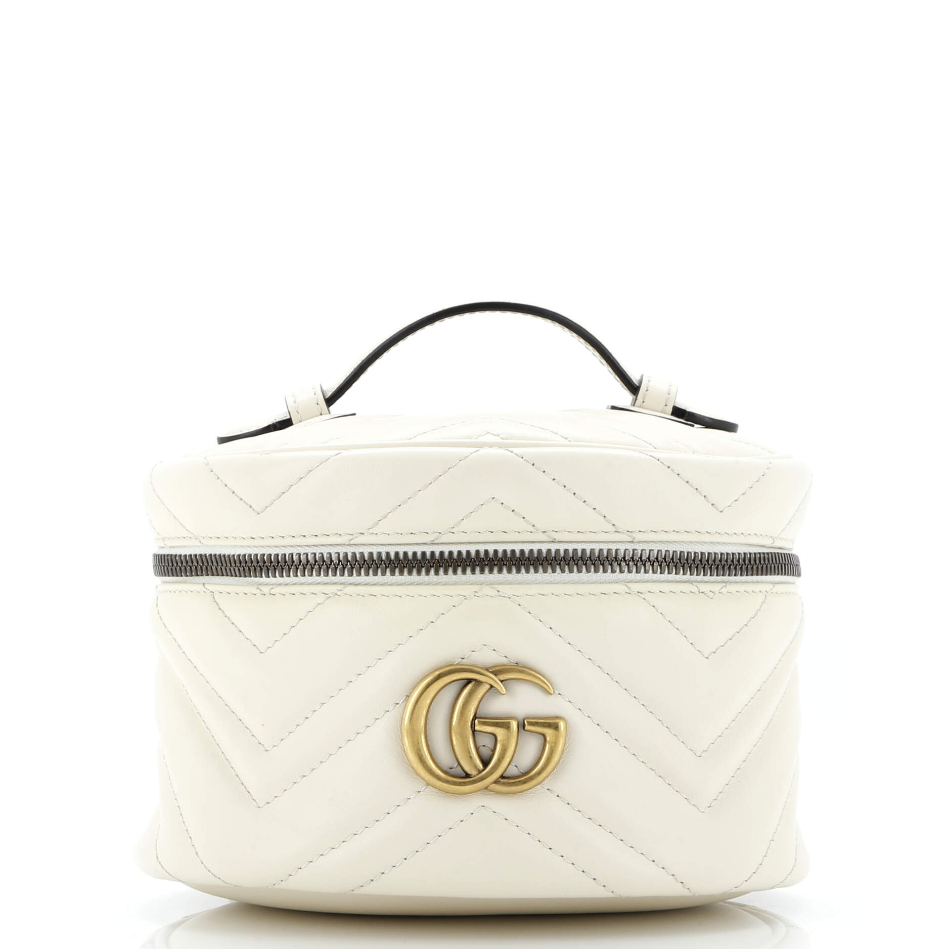 GG Marmont Top Handle Cosmetic Case Matelasse Leather Mini