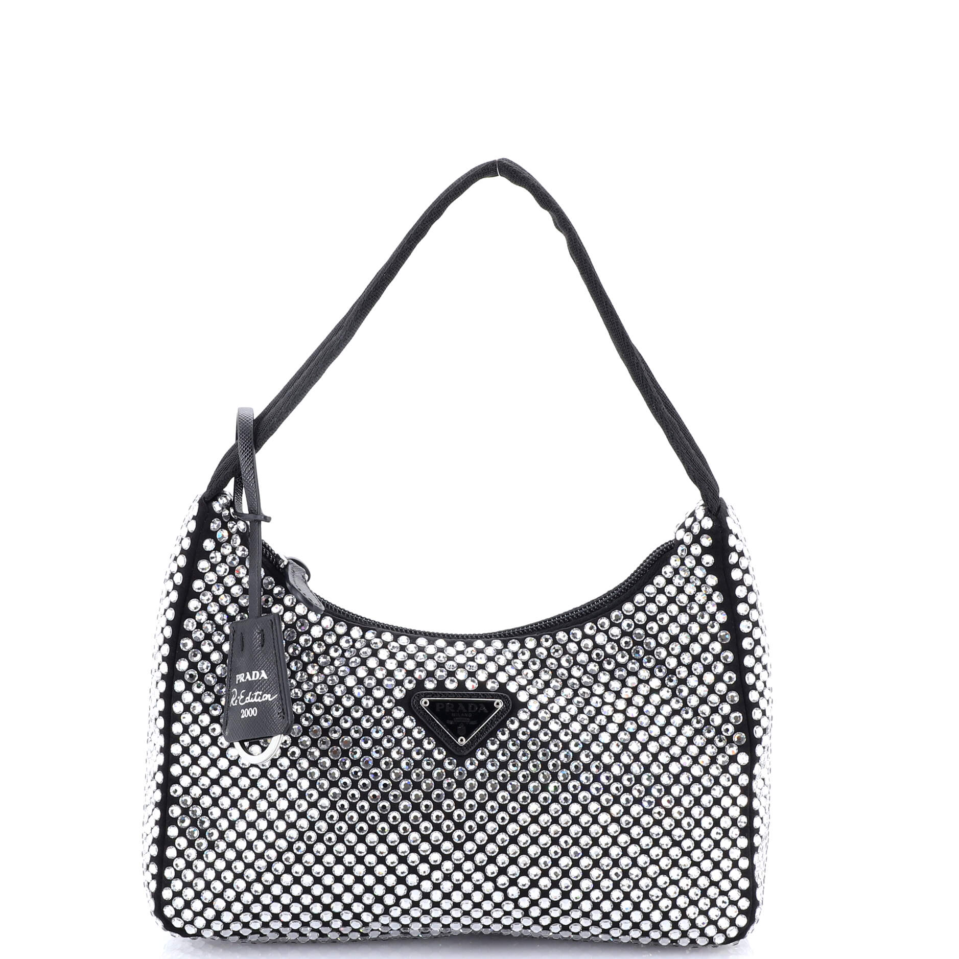 Re-Edition 2000 Hobo Crystal Embellished Satin Mini