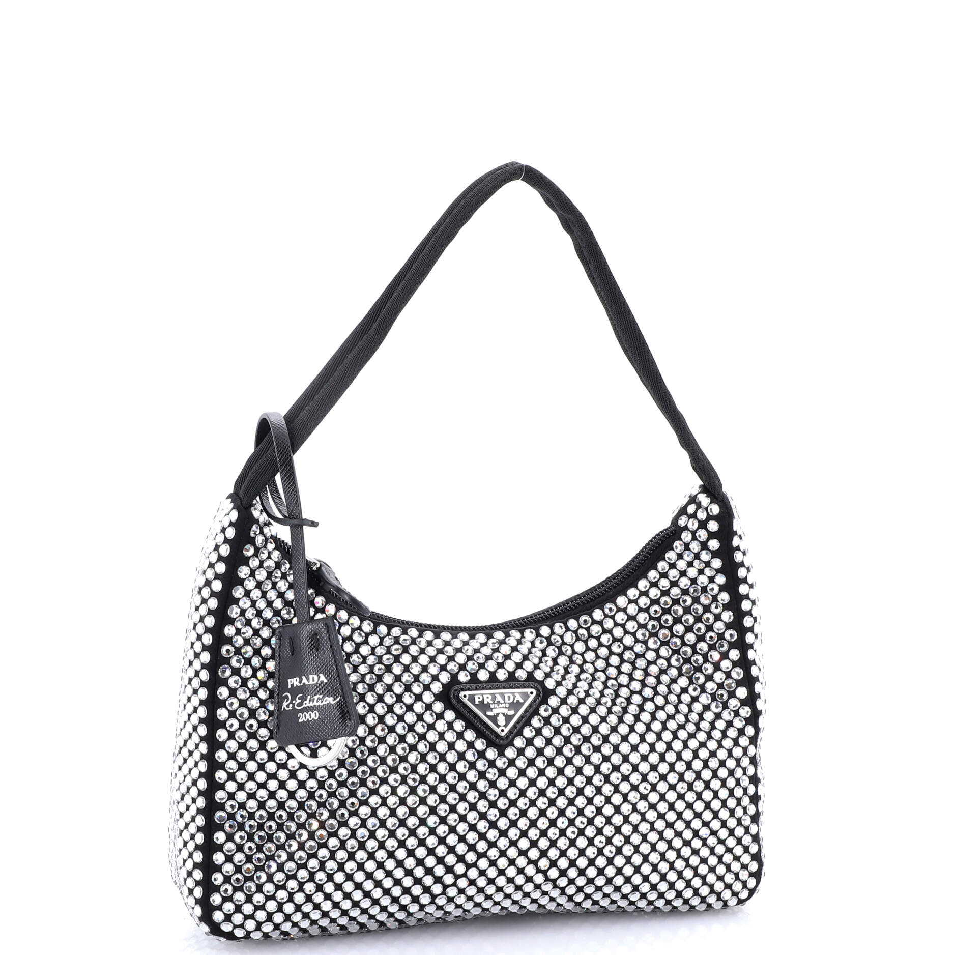Re-Edition 2000 Hobo Crystal Embellished Satin Mini