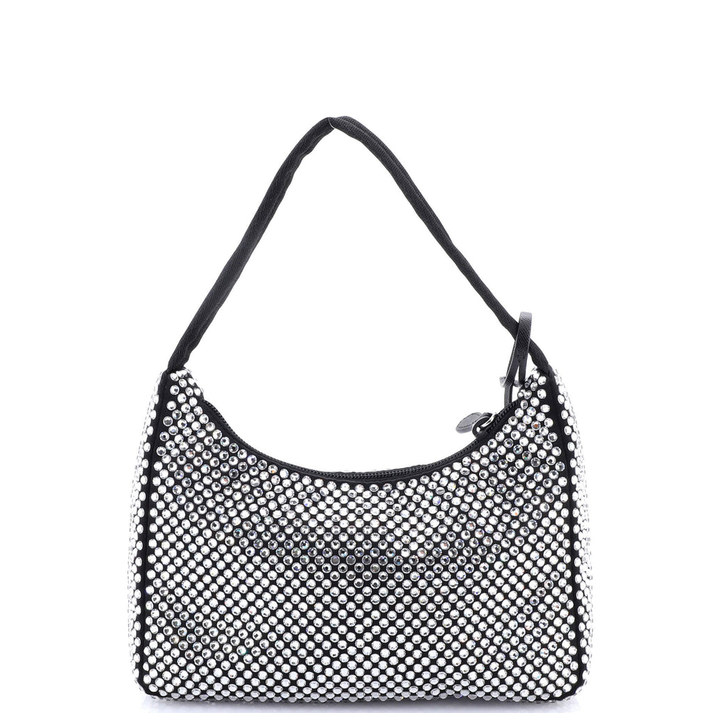 Re-Edition 2000 Hobo Crystal Embellished Satin Mini
