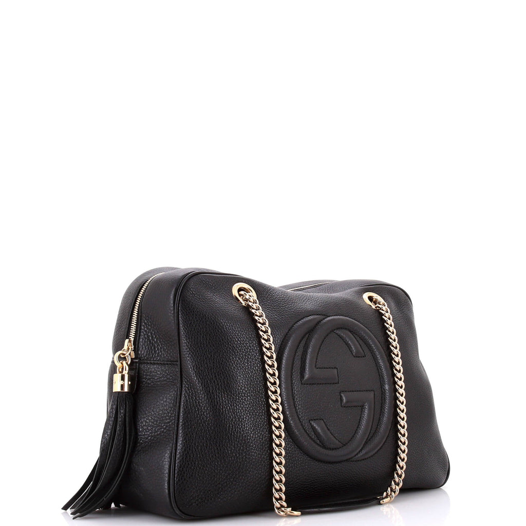 Soho Chain Zip Shoulder Bag Leather Medium