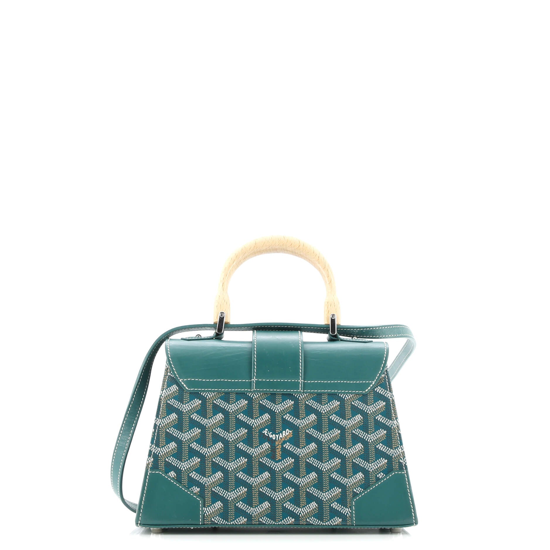 Structured Saigon Top Handle Bag Coated Canvas with Leather Mini