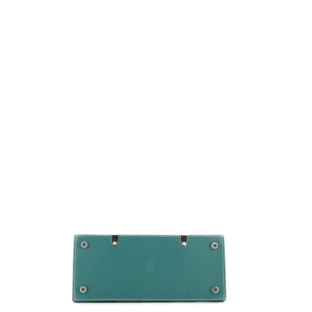 Structured Saigon Top Handle Bag Coated Canvas with Leather Mini